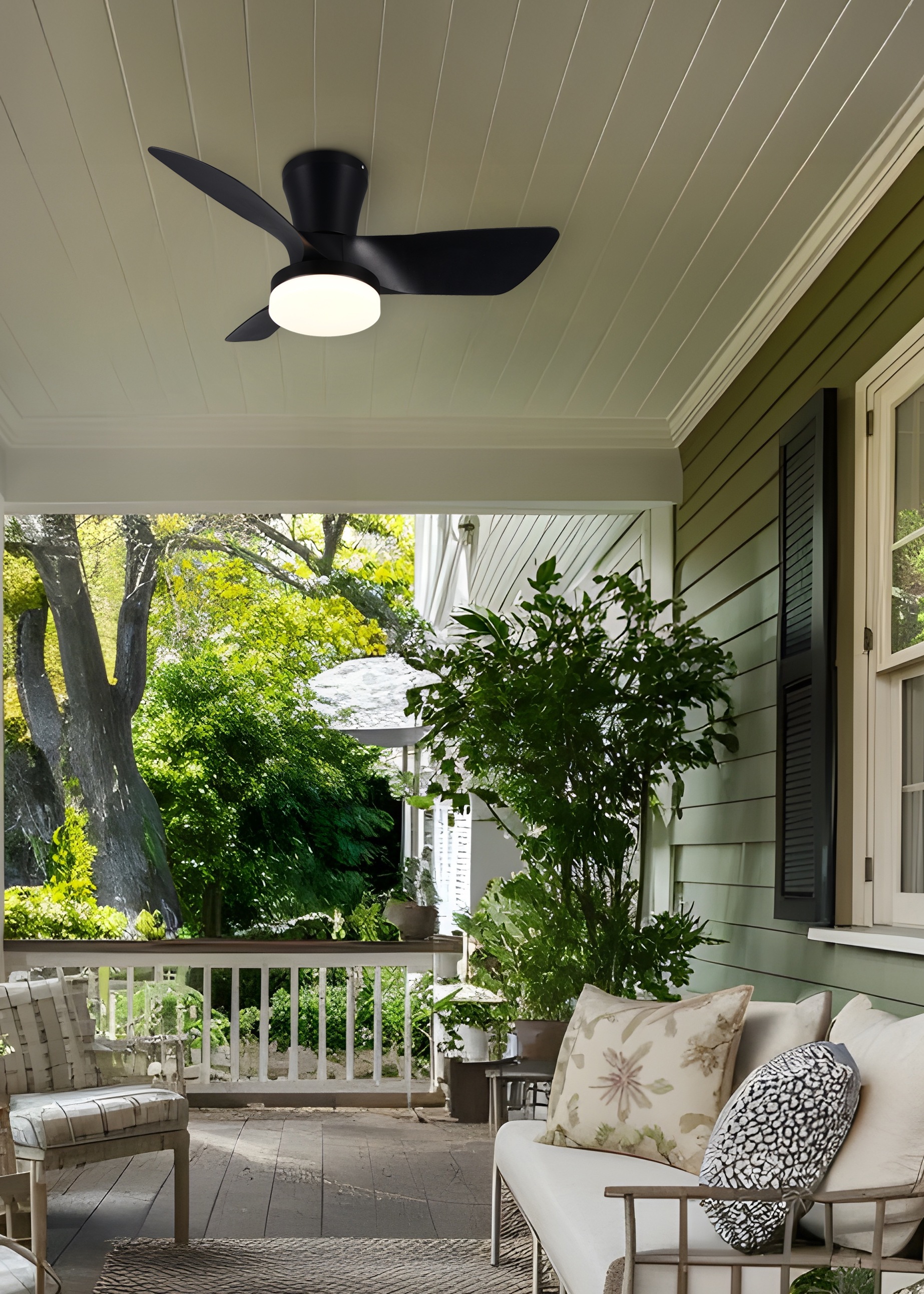 REALITY Leuchten LED Deckenleuchte »RANDERS mit Ventilator, Deckenventilator mit Licht inkl Fernbedienung«, 1 flammig, Leuchtmittel LED-Board | LED fest integriert, 6 Geschwindigkeiten Timer Vor- & Rücklauf LED dimmbar CCT Nachtlicht