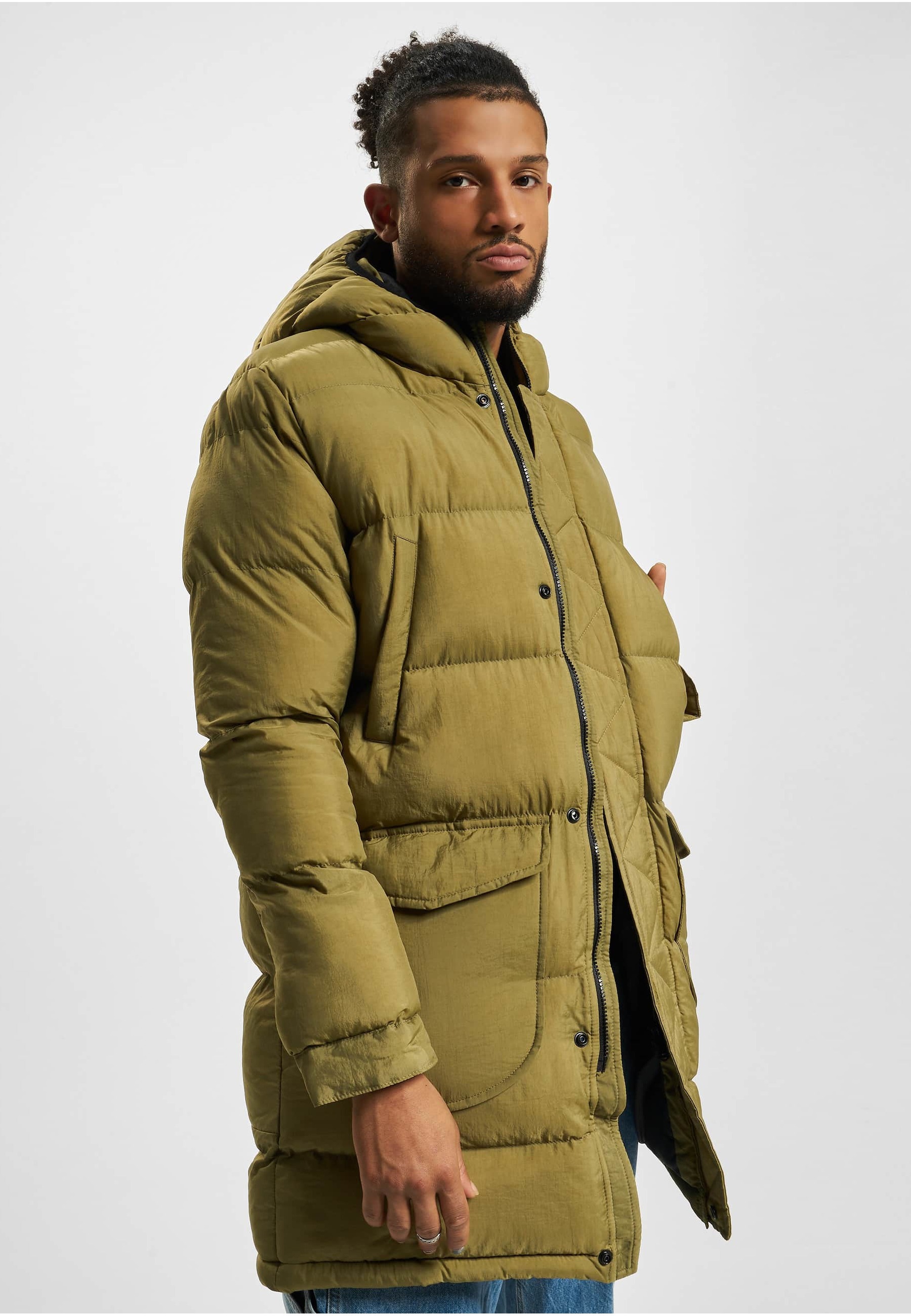 2Y Premium Winterjacke »2Y Premium Herren 2Y Long Puffer Jacket« 1 Stk. tlg. mit Kapuze