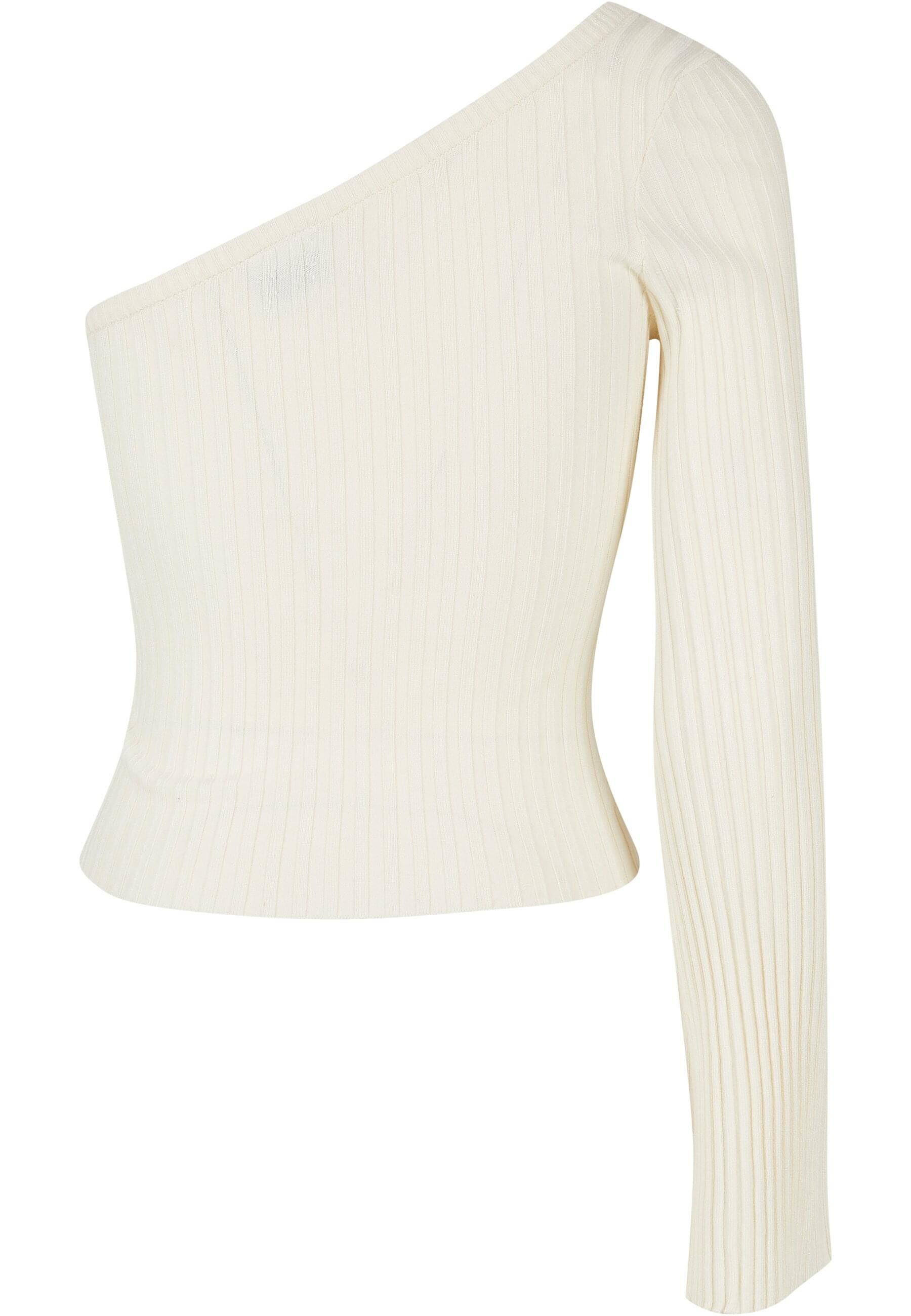 URBAN CLASSICS Rundhalspullover »Urban Classics Damen Ladies Short Rib Knit One Sleeve Sweater«, (1 tlg.)
