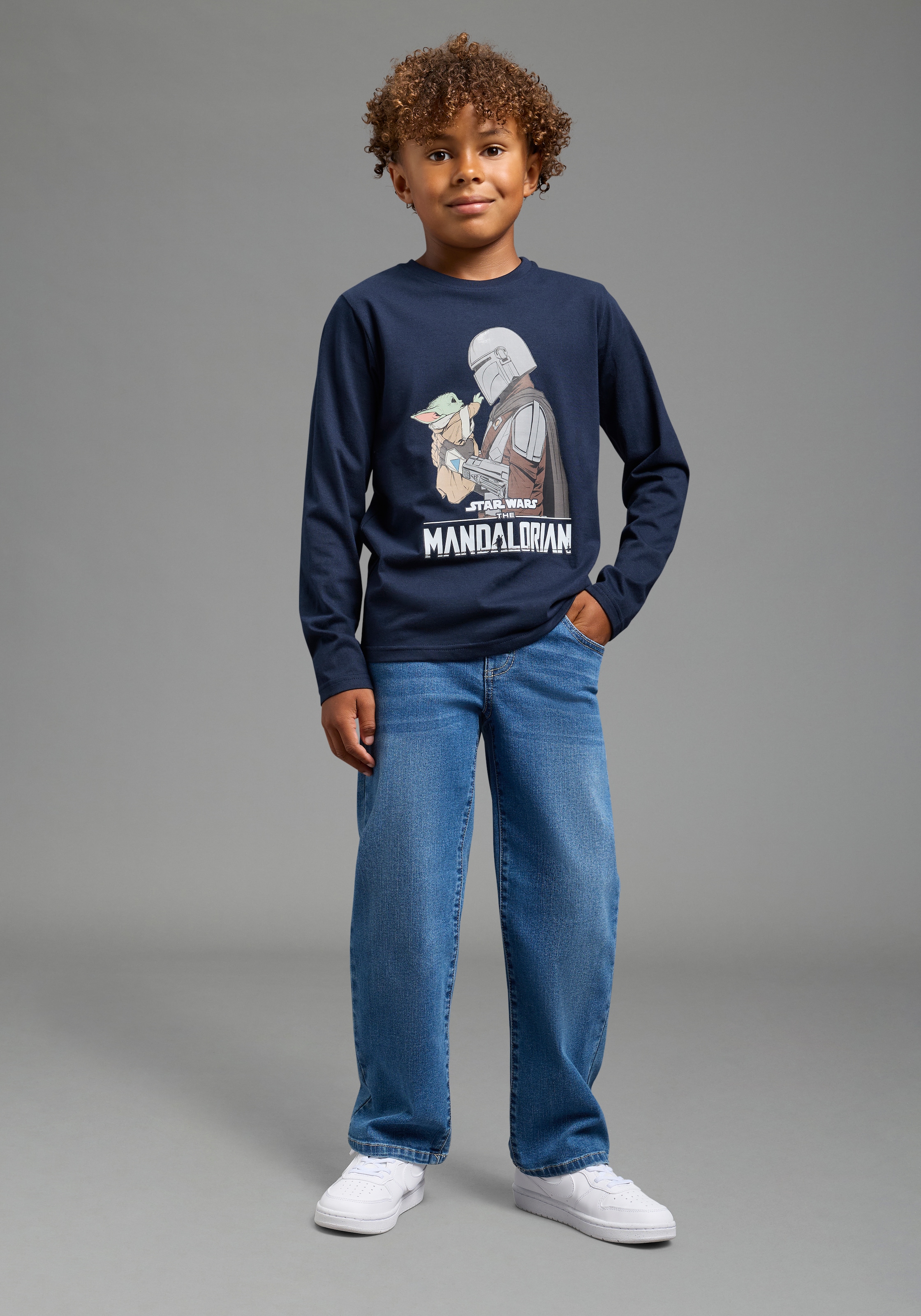 KIDSWORLD Langarmshirt »STAR WARS: MANDALORIAN Shirt, Disney« normale Schnittform, Langarm, Basic-Stil, für Frühling und Herbst