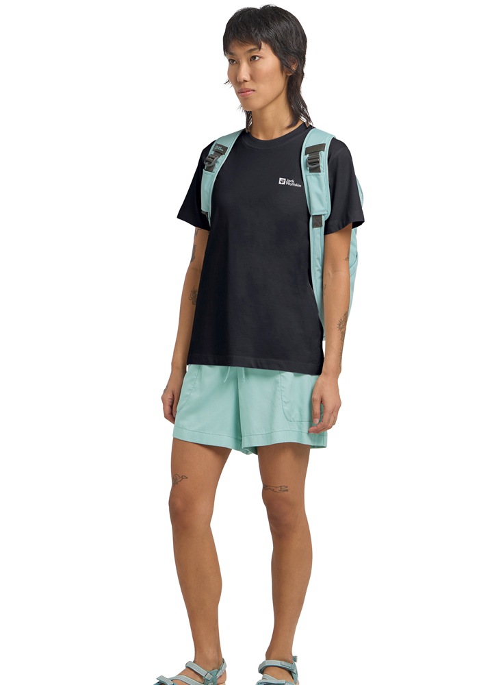 T-Shirt JACK WOLFSKIN "ESSENTIAL T W", Damen, Gr. S (36), schwarznavy, Obermaterial: 100% Baumwolle, Shirts T-Shirt 2