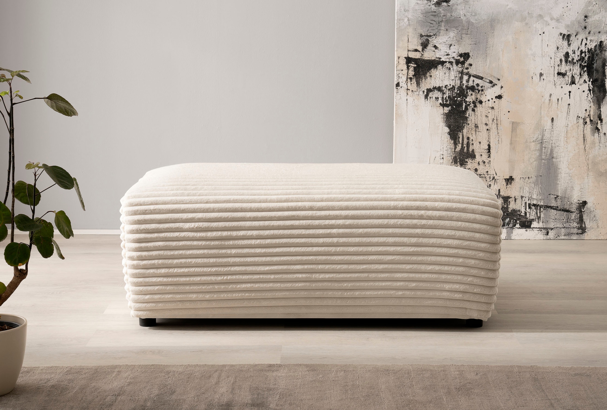 Home affaire Hocker "BAKELS, Polsterhocker in Cord oder Boucle-Stoff" zur S günstig online kaufen