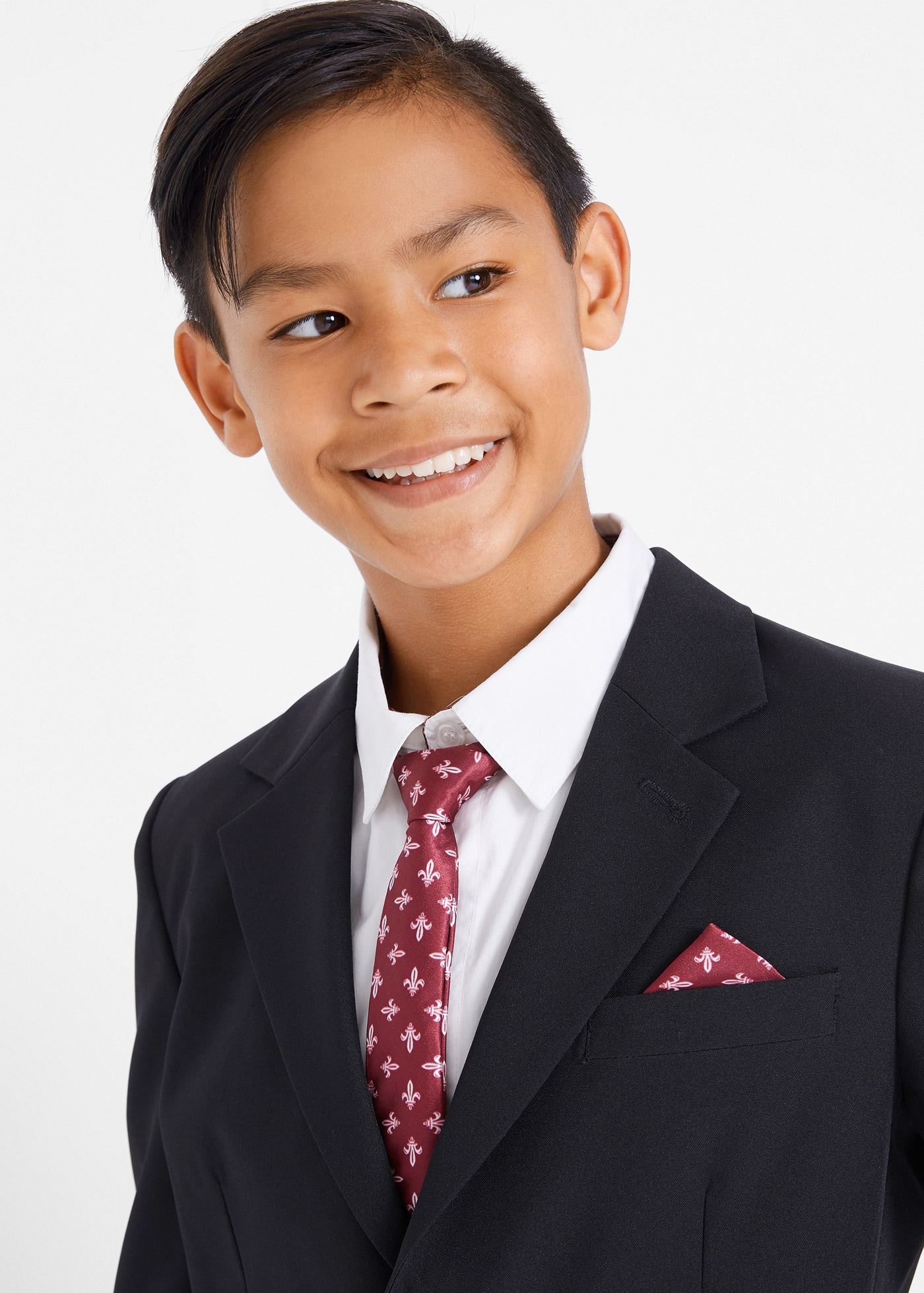 bonprix Anzug Set, 4 tlg. normal bestehend aus Hose mit verstellbarem Bund, Hemd, Sakko und Krawatte
