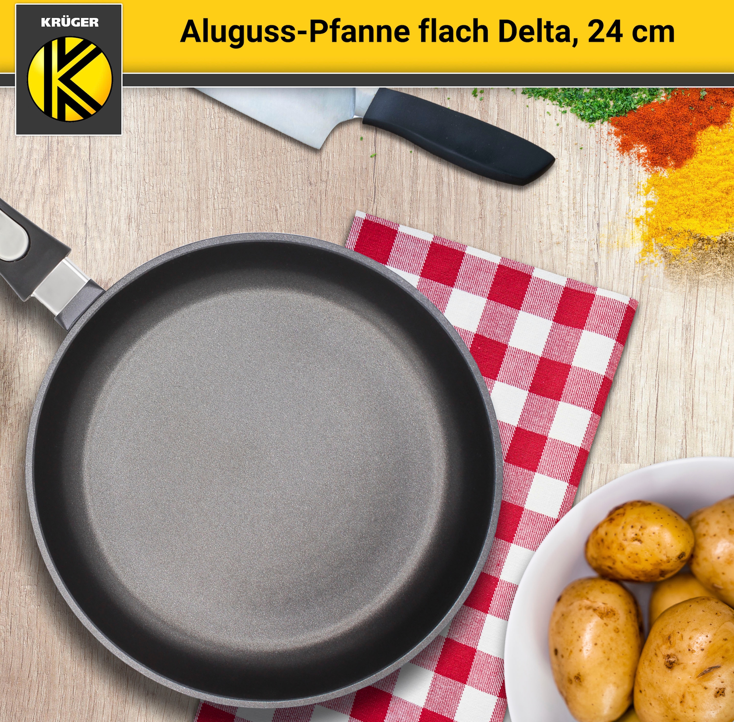 Krüger Bratpfanne Induktion kaufen BAUR | »Delta«, Aluminiumguss