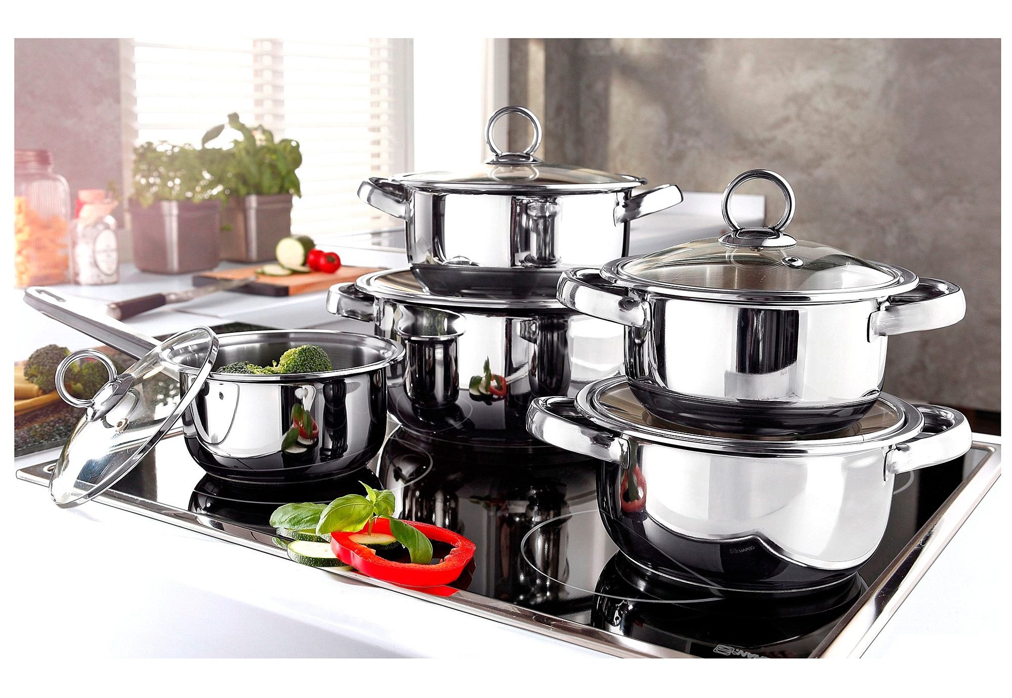 KING Topf-Set "New Silver Line" Set, je 1 Kochtopf mit Deckel 16/18/20/24 c günstig online kaufen