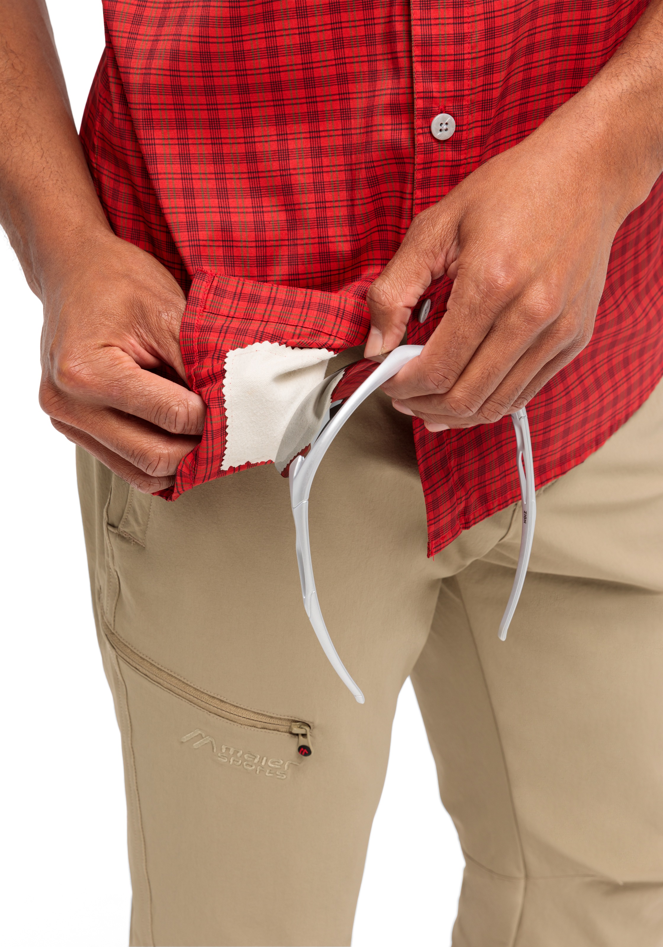 Maier Sports Funktionshemd "Mats S/S" Herren Hemd kurzarm, karriertes Freiz günstig online kaufen