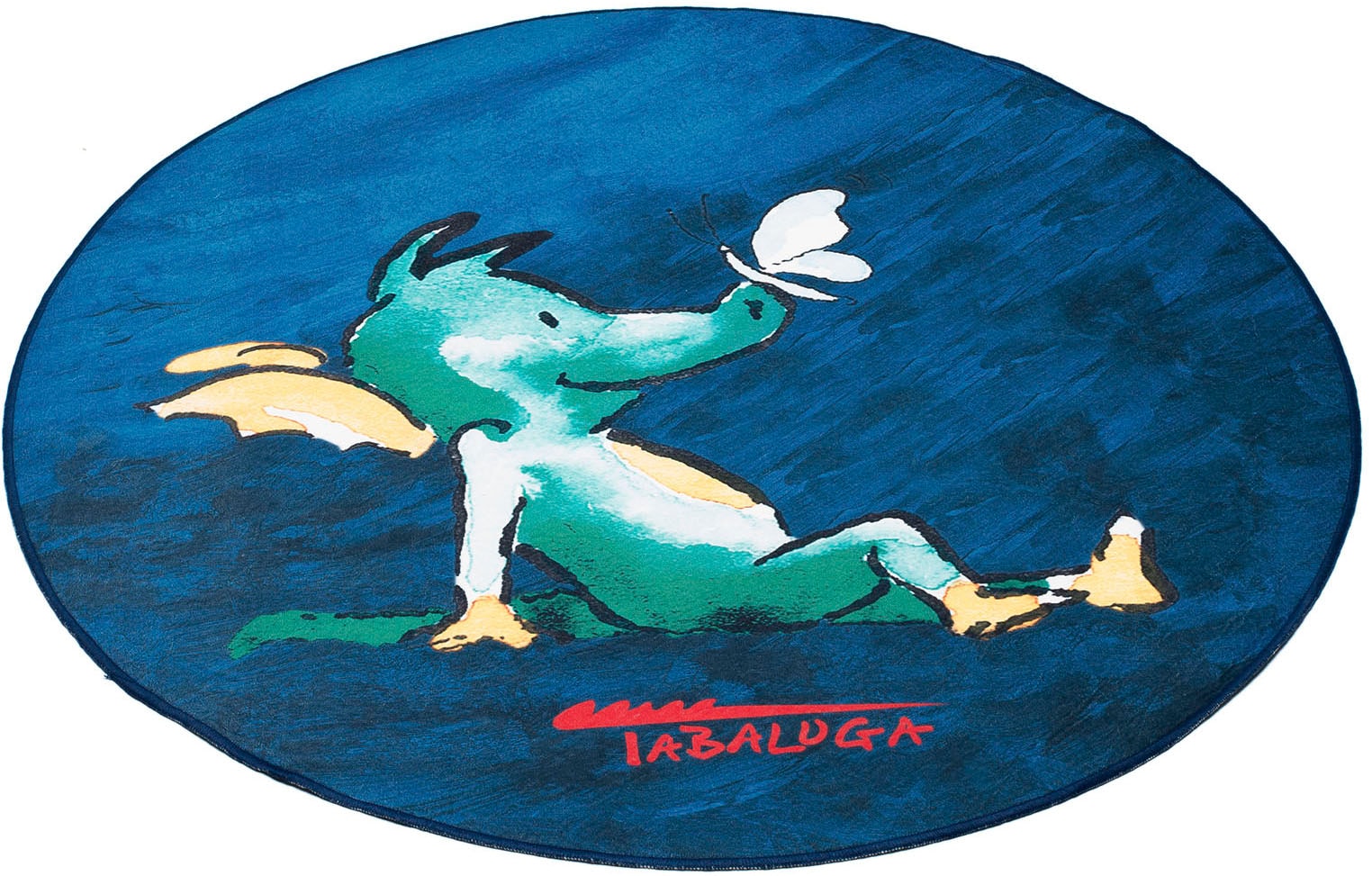 TABALUGA Kinderteppich »Drache Tabaluga dunkelblau«, rund, bedruckt,  waschbar, Kinderzimmer auf Rechnung | BAUR