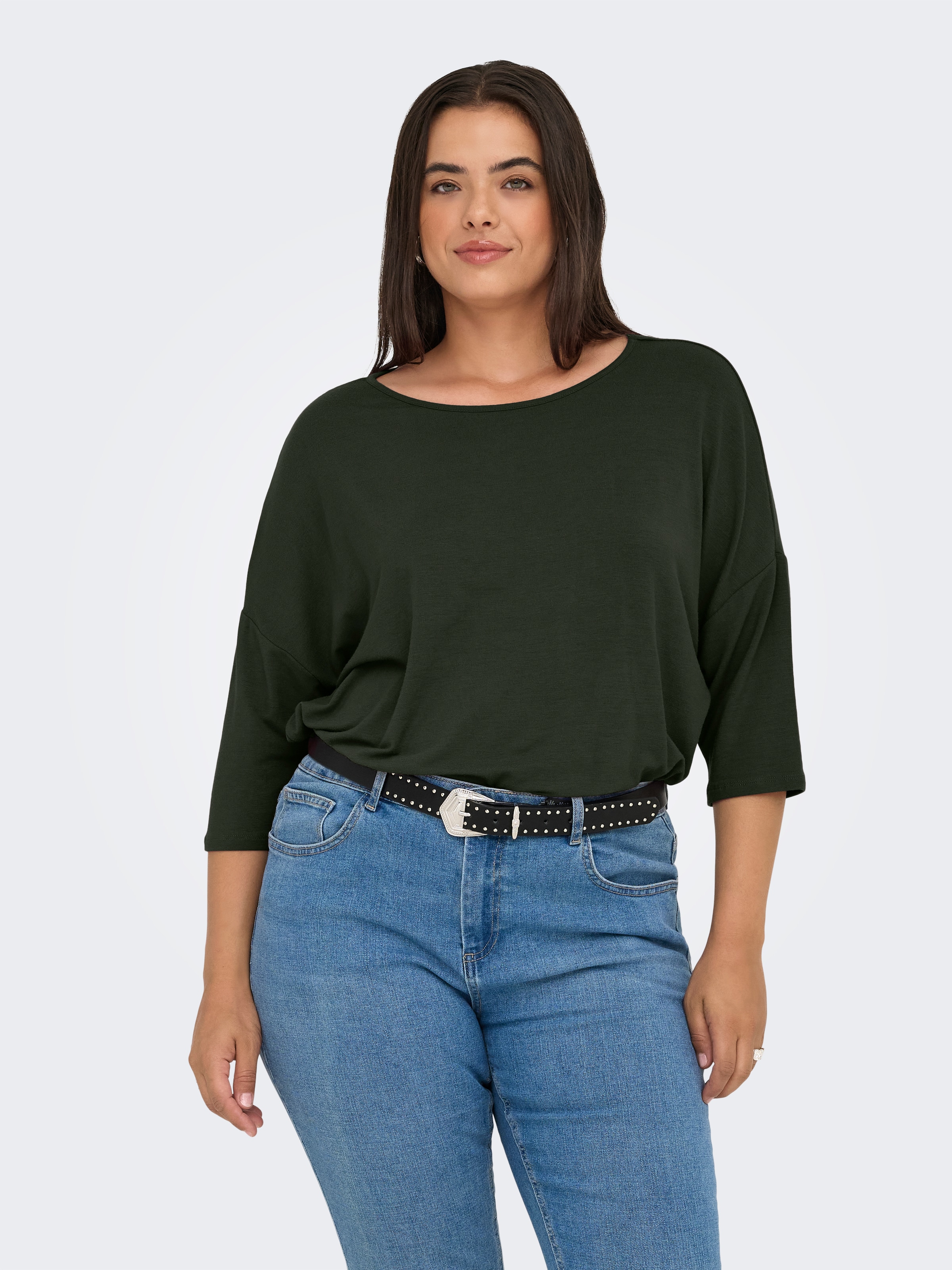 ONLY CARMAKOMA »CARLAMOUR 3/4 TOP JRS NOOS« Materialmix, loose fit