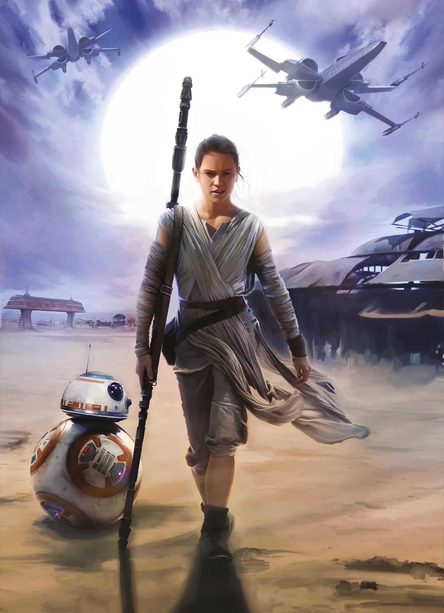 KOMAR Fototapete "STAR WARS Rey - Größe 184 x 254 cm", B/L: 184m x 254m, Rollen: 4, blau, Schlafzimmer, Tapeten, Kinderzimmer