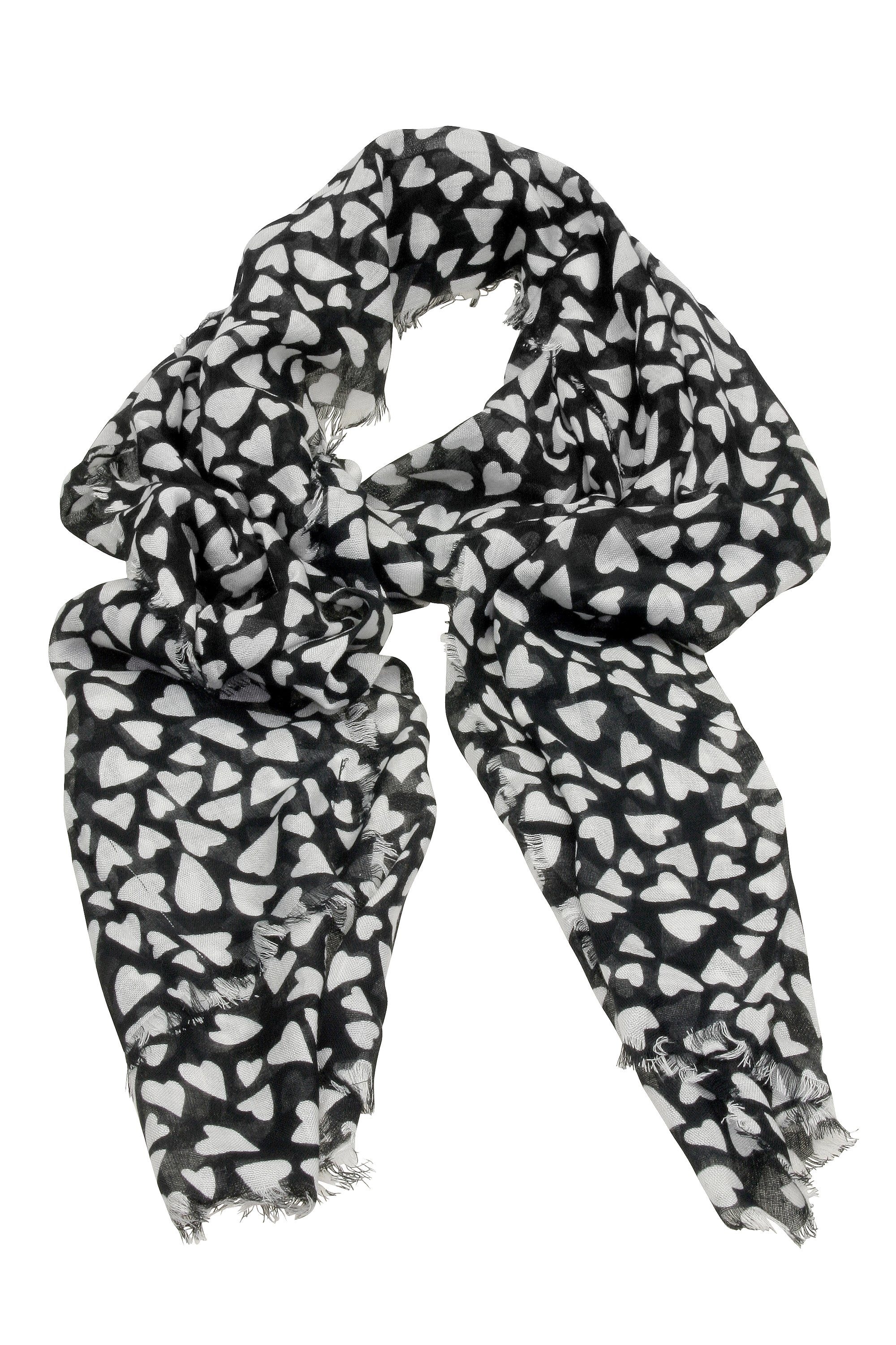 COLLEZIONE ALESSANDRO Modeschal "Cuore" 1 Stk. tlg. aus angenehmer Natur-Vi günstig online kaufen