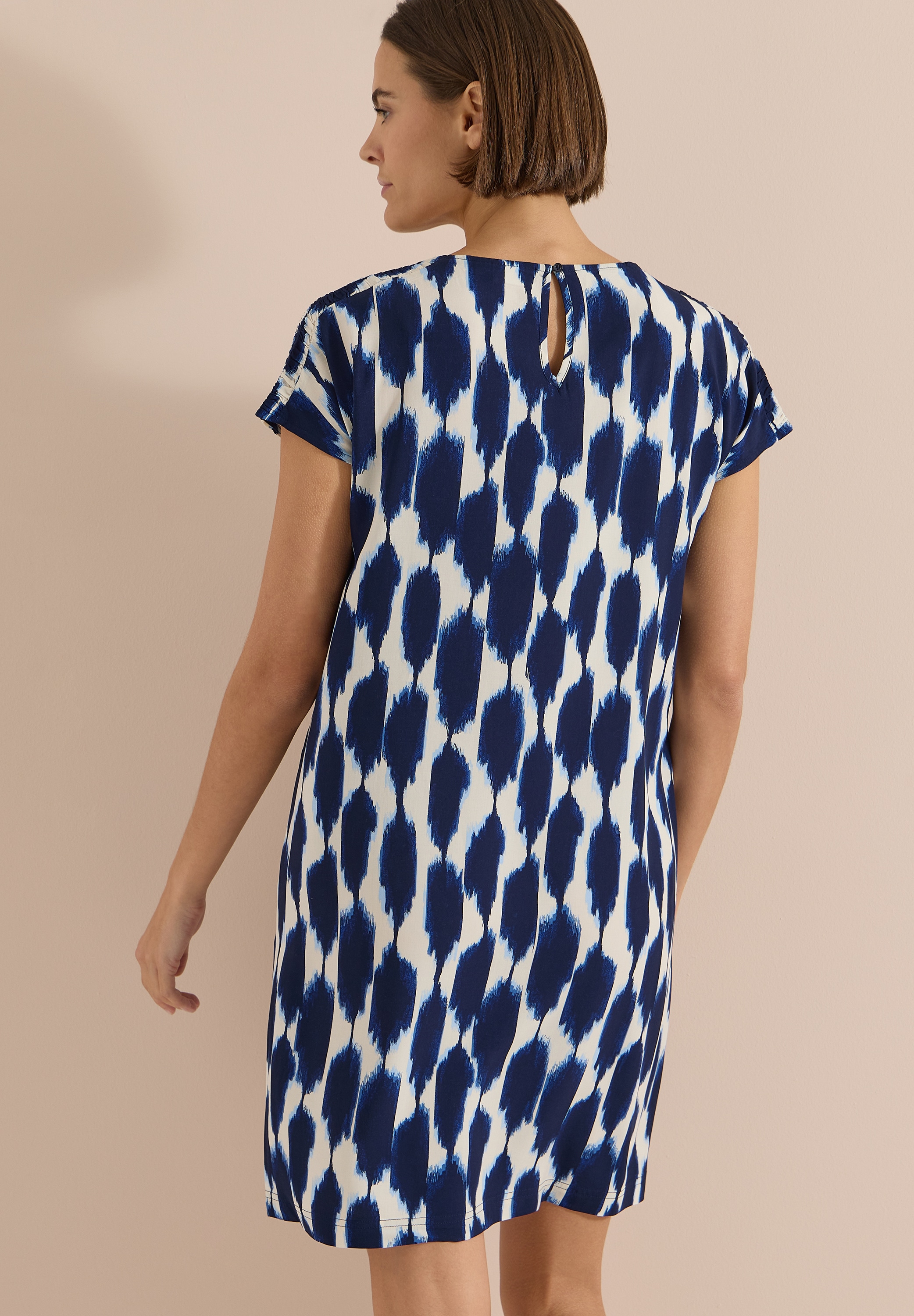 Cecil Druckkleid Ohne Taschen Sommerkleid mit Capsleeves und grafischem Muster