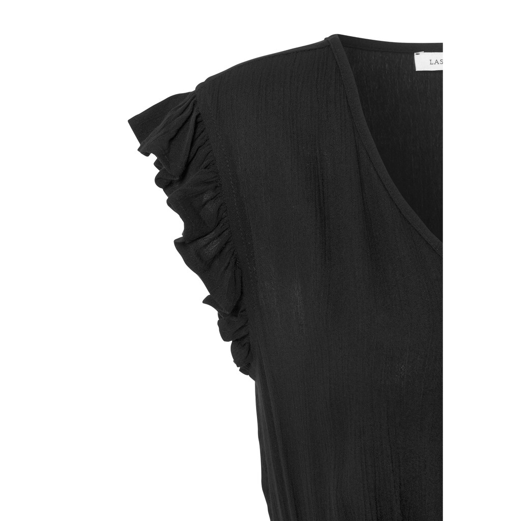 LASCANA Sommerkleid, mit breitem Smokeinsatz in der Taille, kurzes Strandkleid