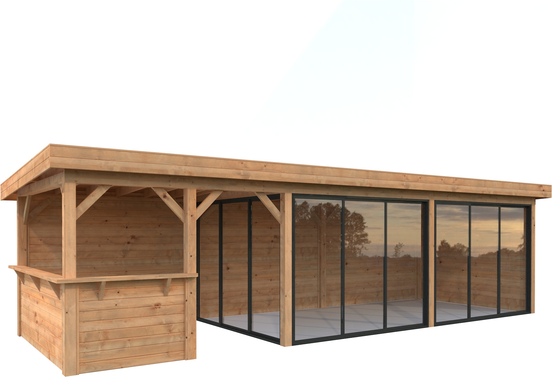 Palmako Gartenhaus "Lenna 24,9 m², Set 419 Slide"