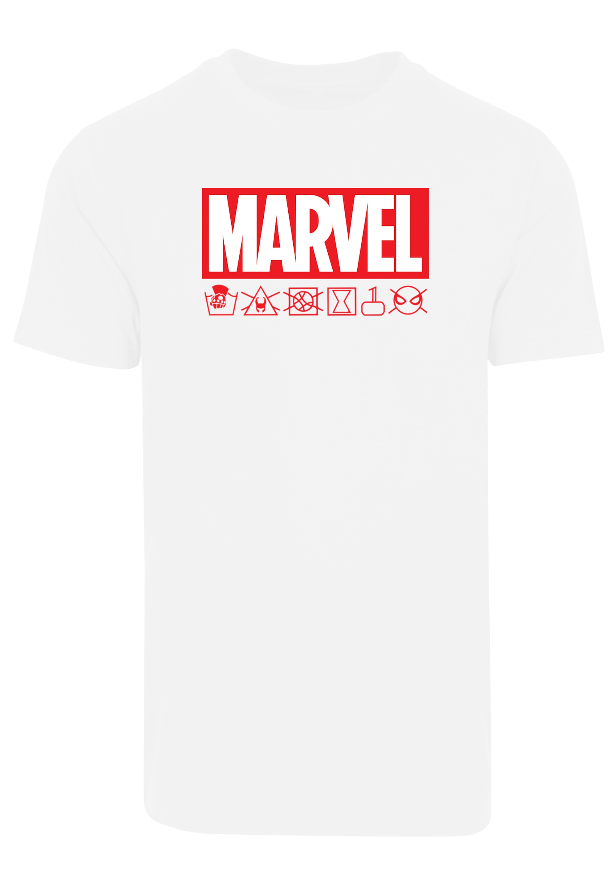 F4NT4STIC T-Shirt »Marvel Logo Waschsymbole«, Print