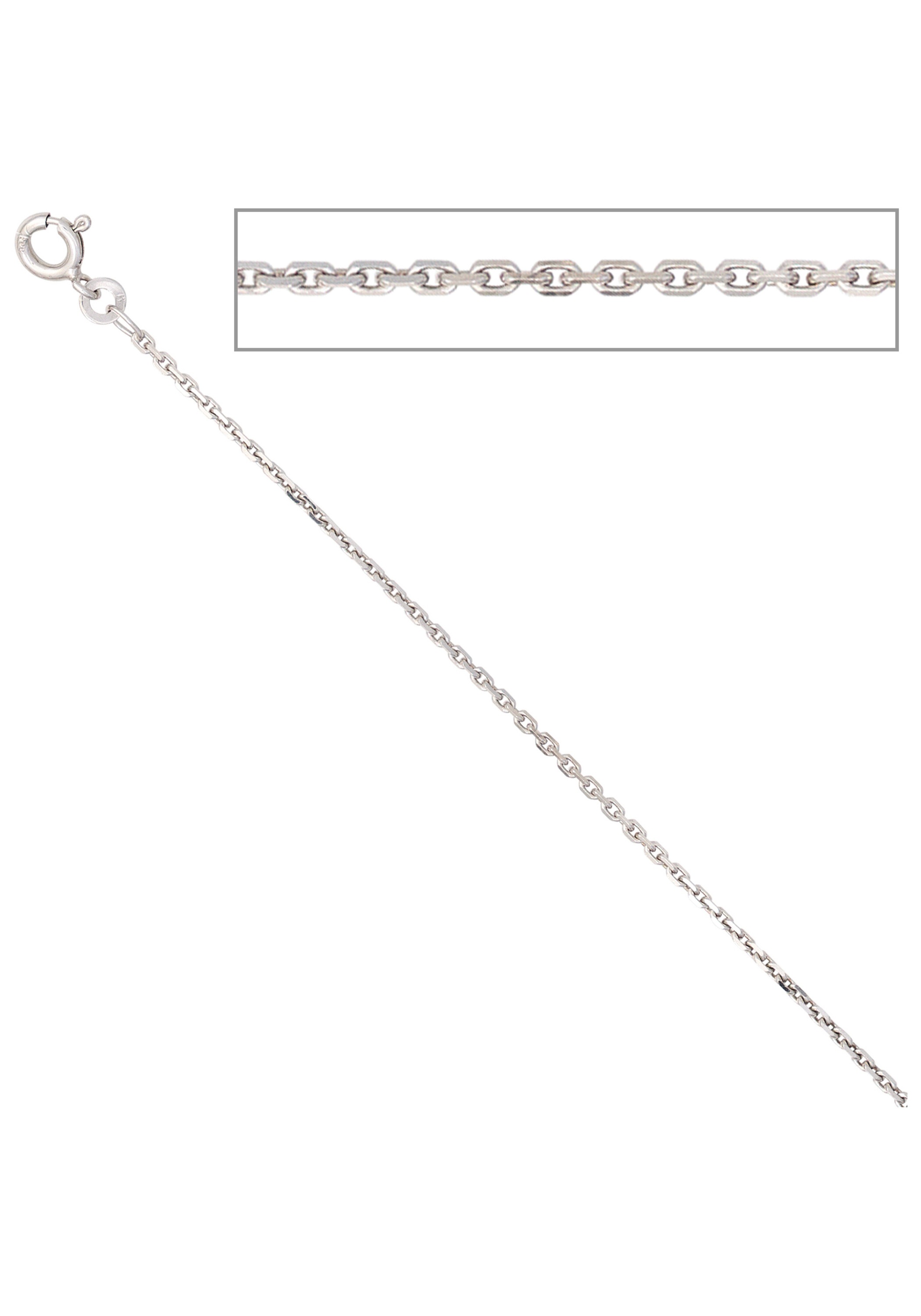 JOBO Goldkette, Ankerkette 333 Weißgold 50 cm 1,6 mm