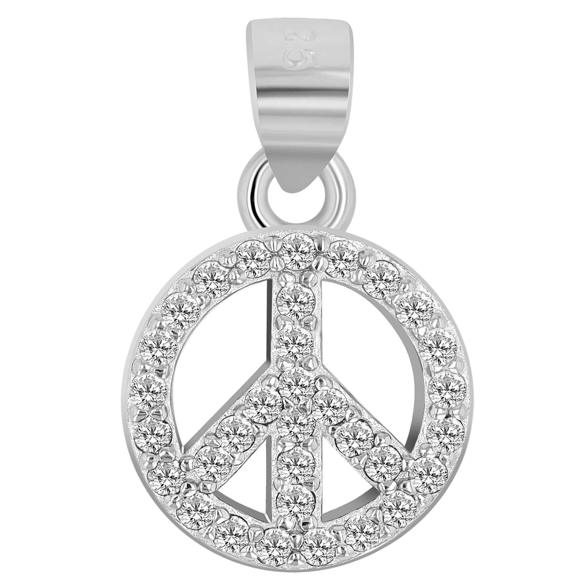 Kettenanhänger »Anhänger Peace aus 925 Silber mit Zirkonia«