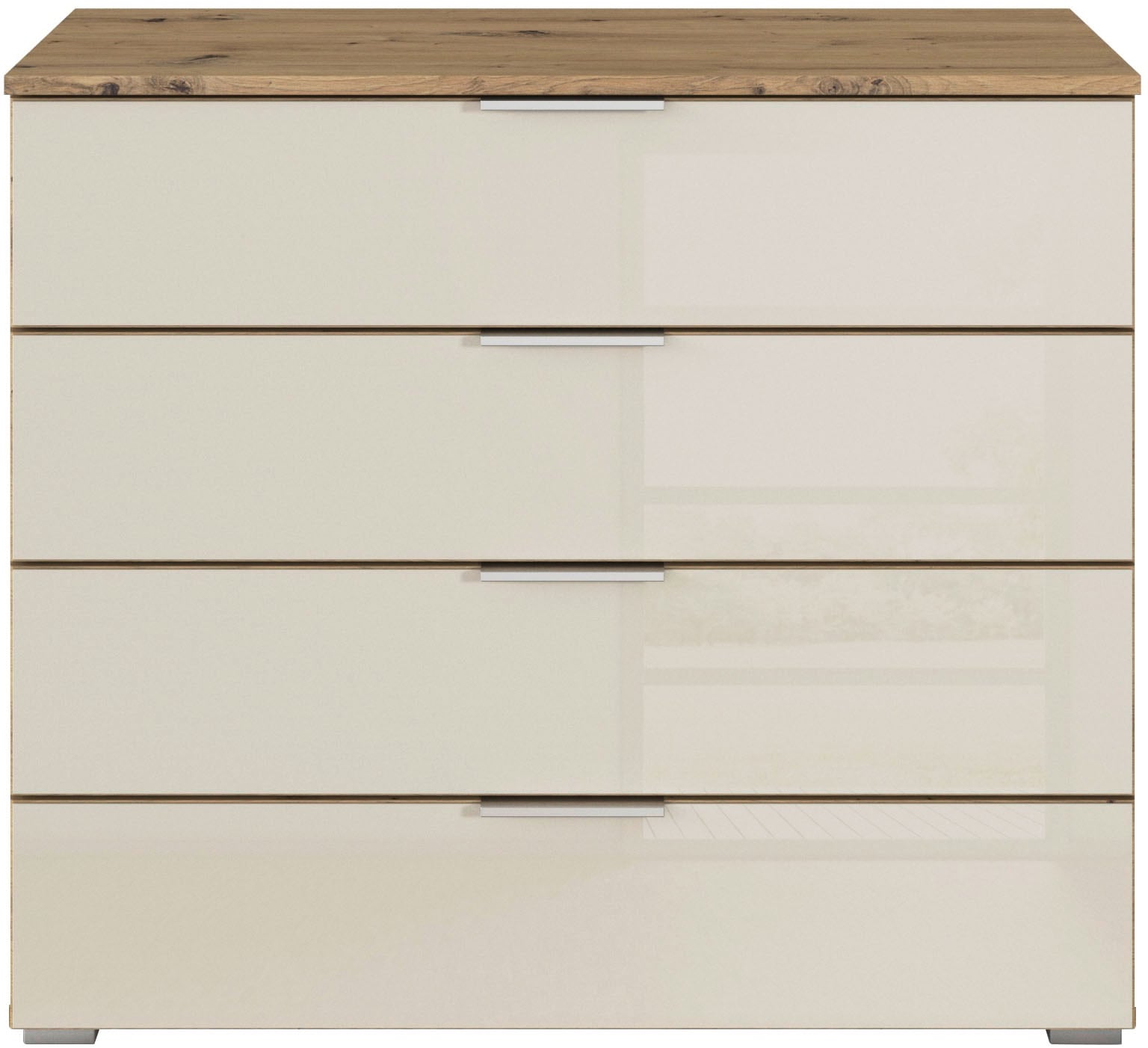 rauch Schubkastenkommode »Sideboard Schubladenkommode Schubladenkommode AGORDO mit Glasfront«, (in zwei Griff-Farben, Breite 80 cm), vier große und geräumige Schubladen mit viel Stauraum MADE IN GERMANY