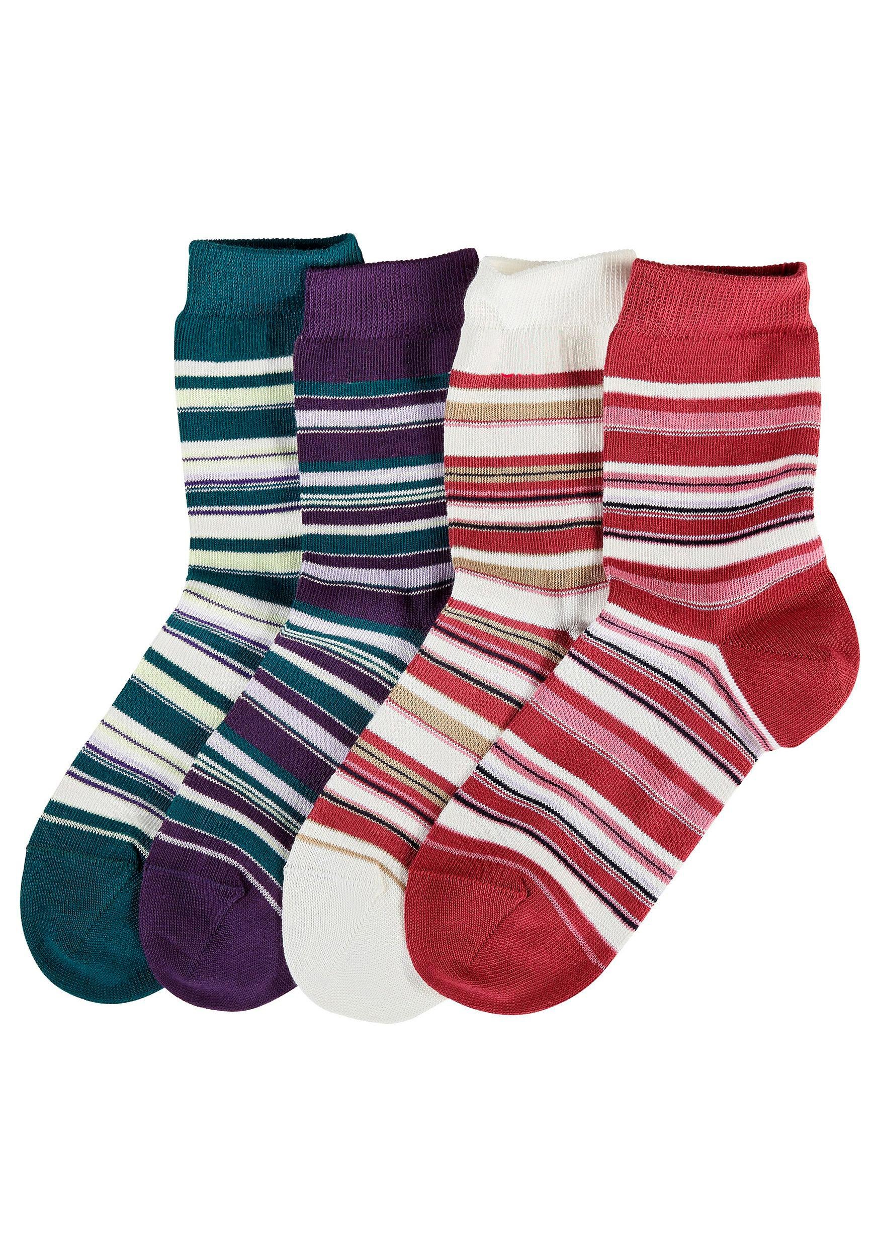 Lavana Socken Packung, 4 Paar tlg. mit Ringelmuster günstig online kaufen
