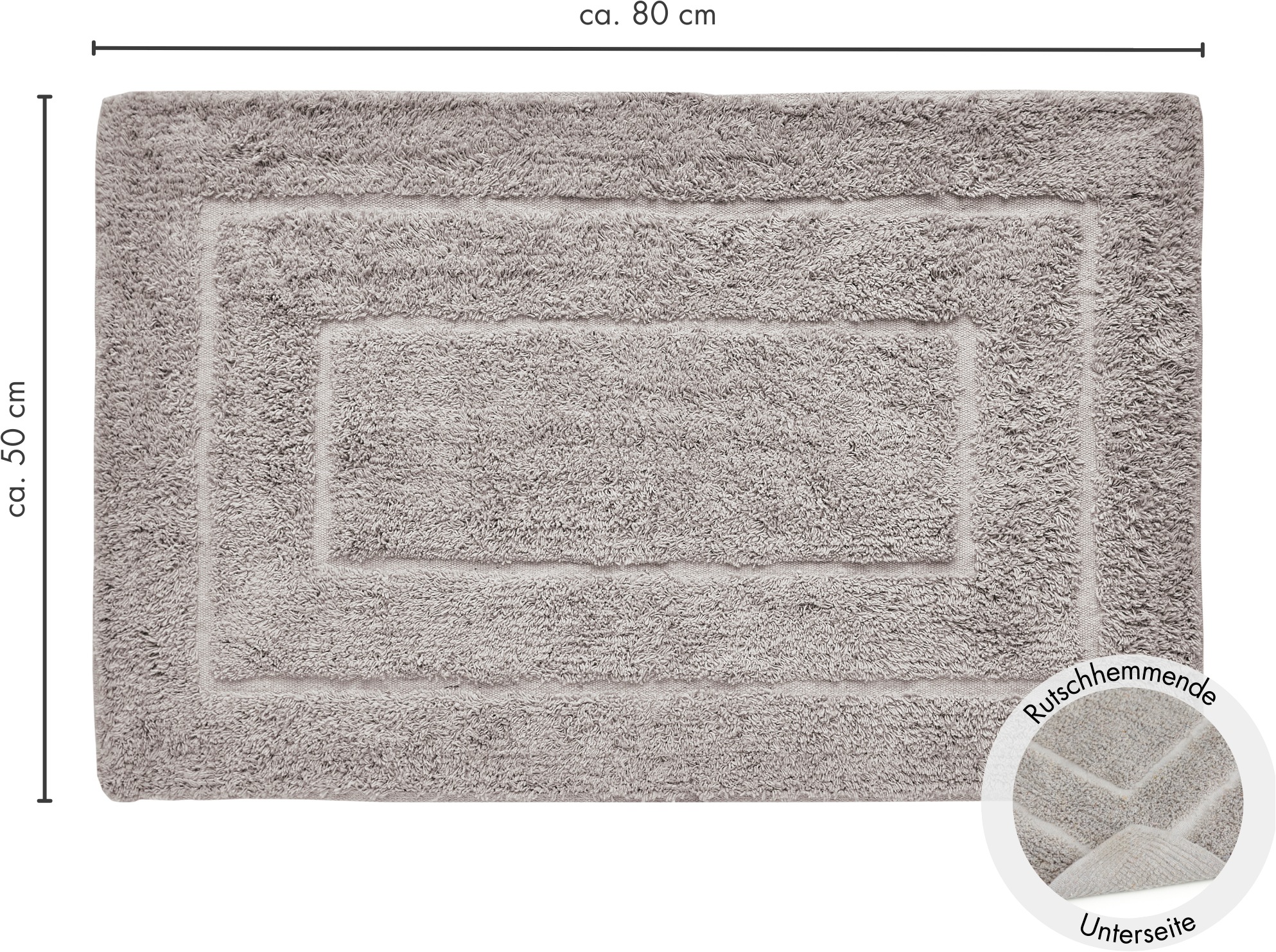 Andiamo Badematte »Havanna, 50x80 cm«, fußbodenheizungsgeeignet-schnell trocknend, Badteppich, Uni Farben, Hoch-Tief Effekt, verschiedene Designs