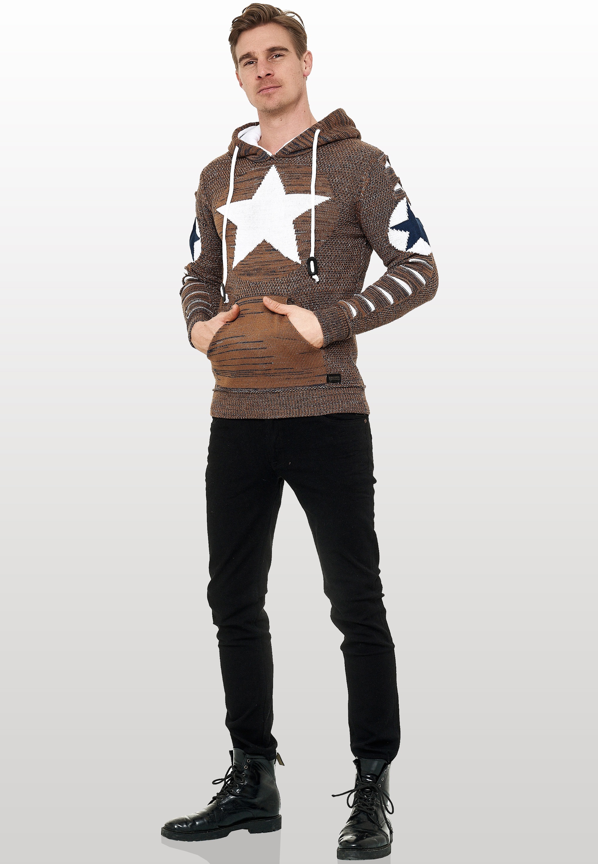 Rusty Neal Kapuzensweatshirt, mit großem Stern-Design