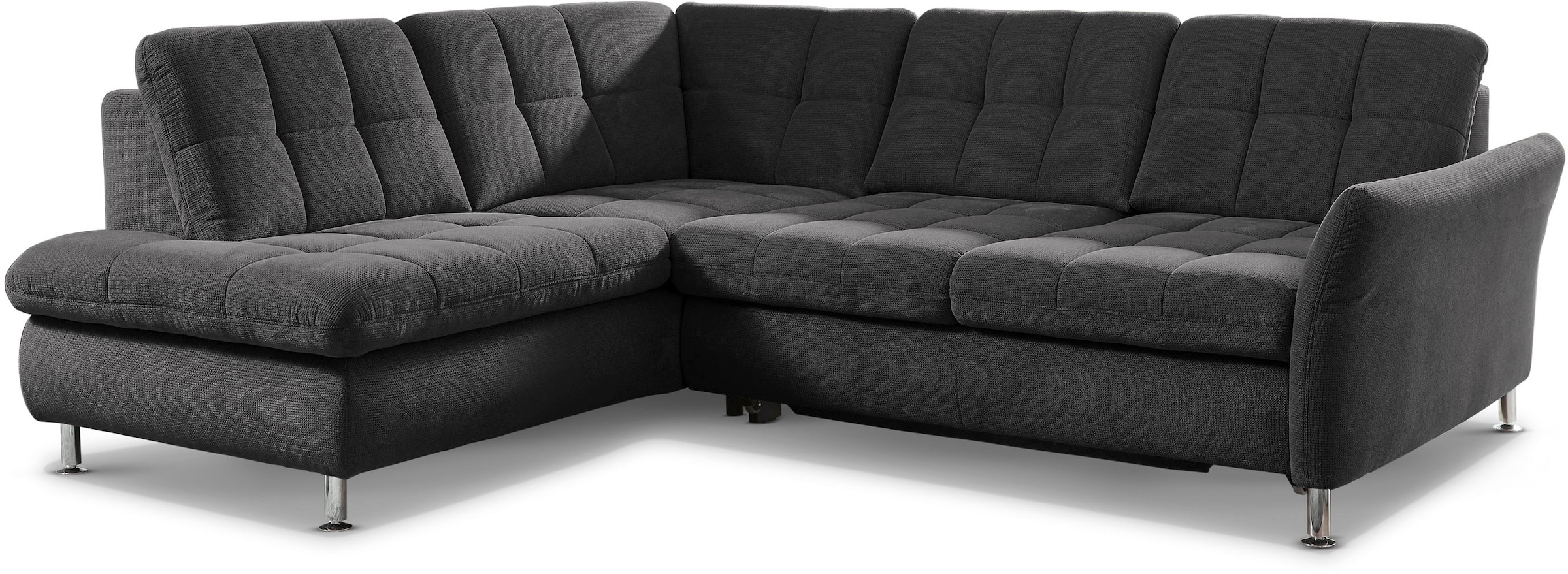 Die PlanBar Ecksofa "MP-IN20016 L-Form mit Federkern-Polsterung" wahlweise mit Kopfstützen und Schlaffunktion, mit Federkern-Polsterung