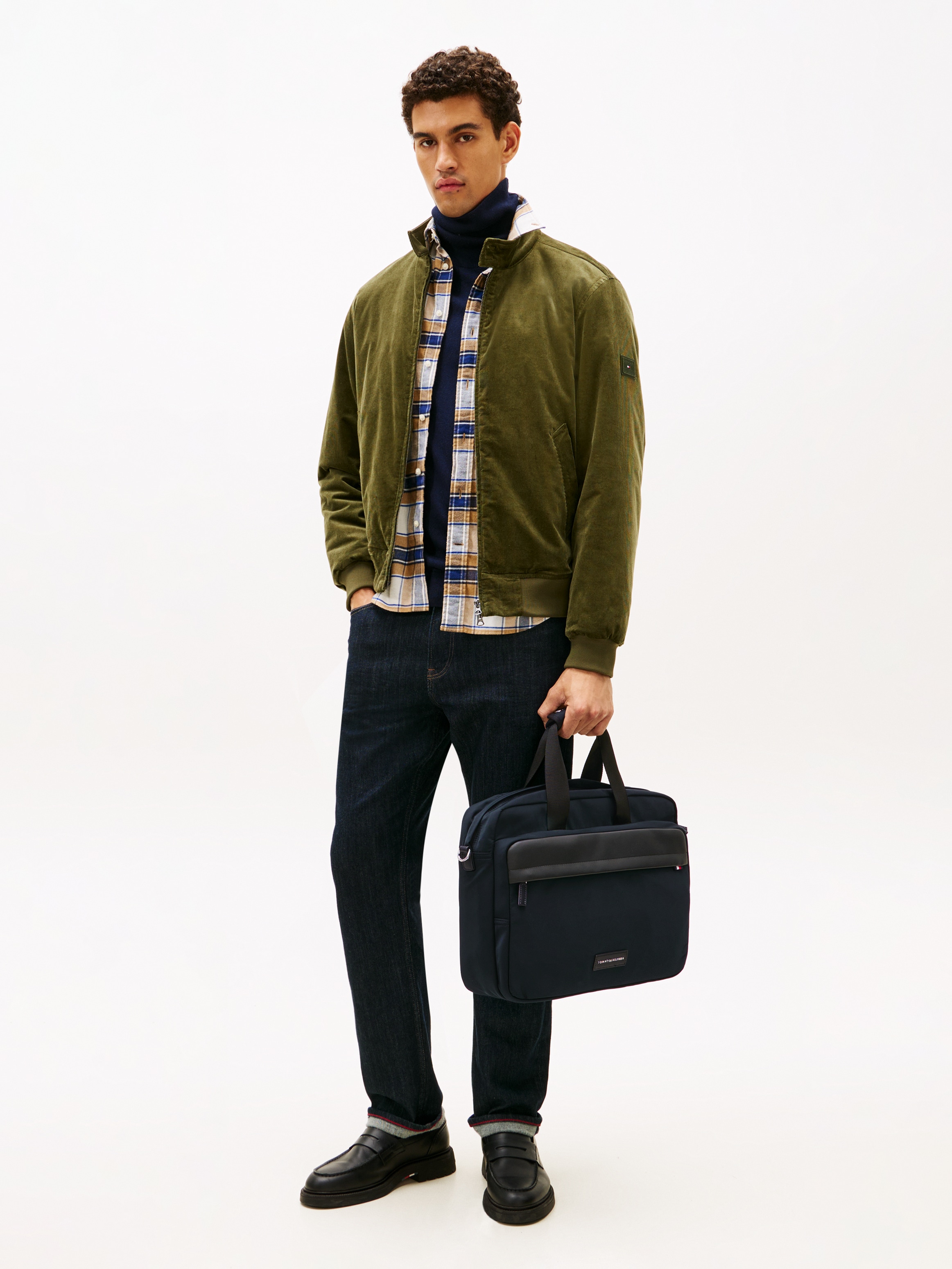 Tommy Hilfiger Laptoptasche »TH NYLON WORKBAG«, Unisex Schultertasche, Businesstasche mit Vordertaschenfach