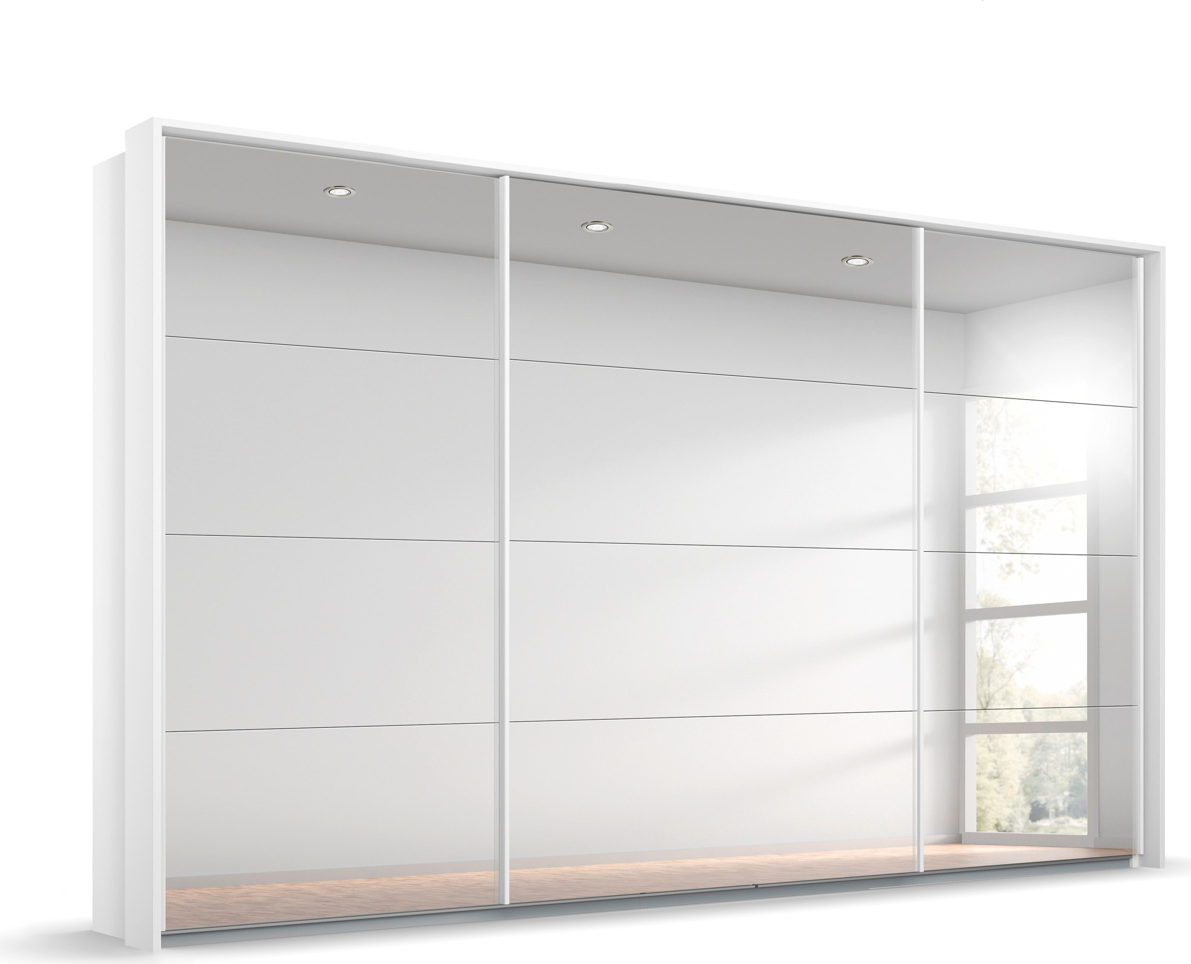 rauch Schwebetürenschrank »Oteli«, mit Spiegelfront und Passepartout optional mit Beleuchtung