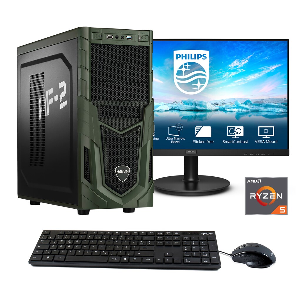 Hyrican PC-Komplettsystem »Gaming-PC SET2328«, Windows 11, inklusive 27" Monitor Philips 271V8LA