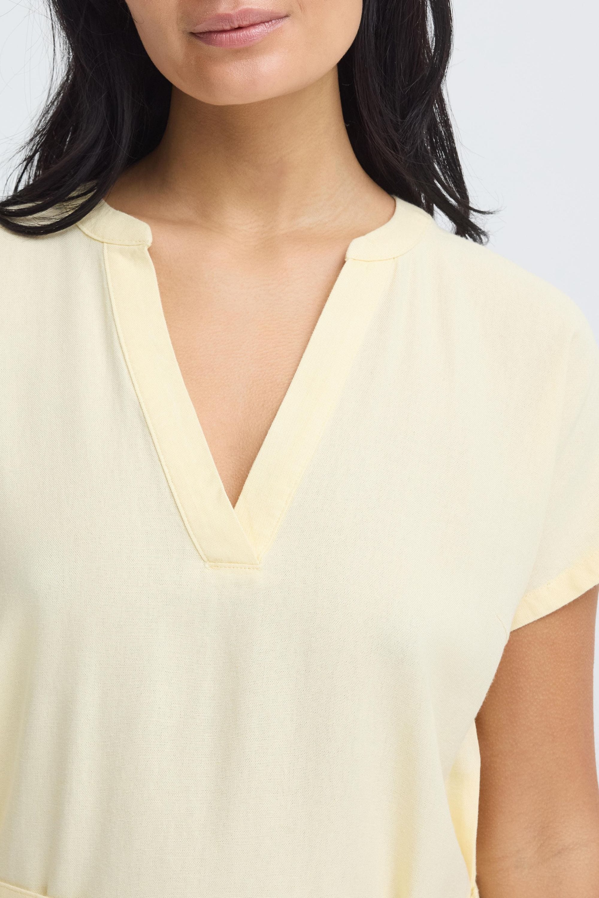 OXMO Minikleid »Minikleid OXNInna Linen Mix Vneck«