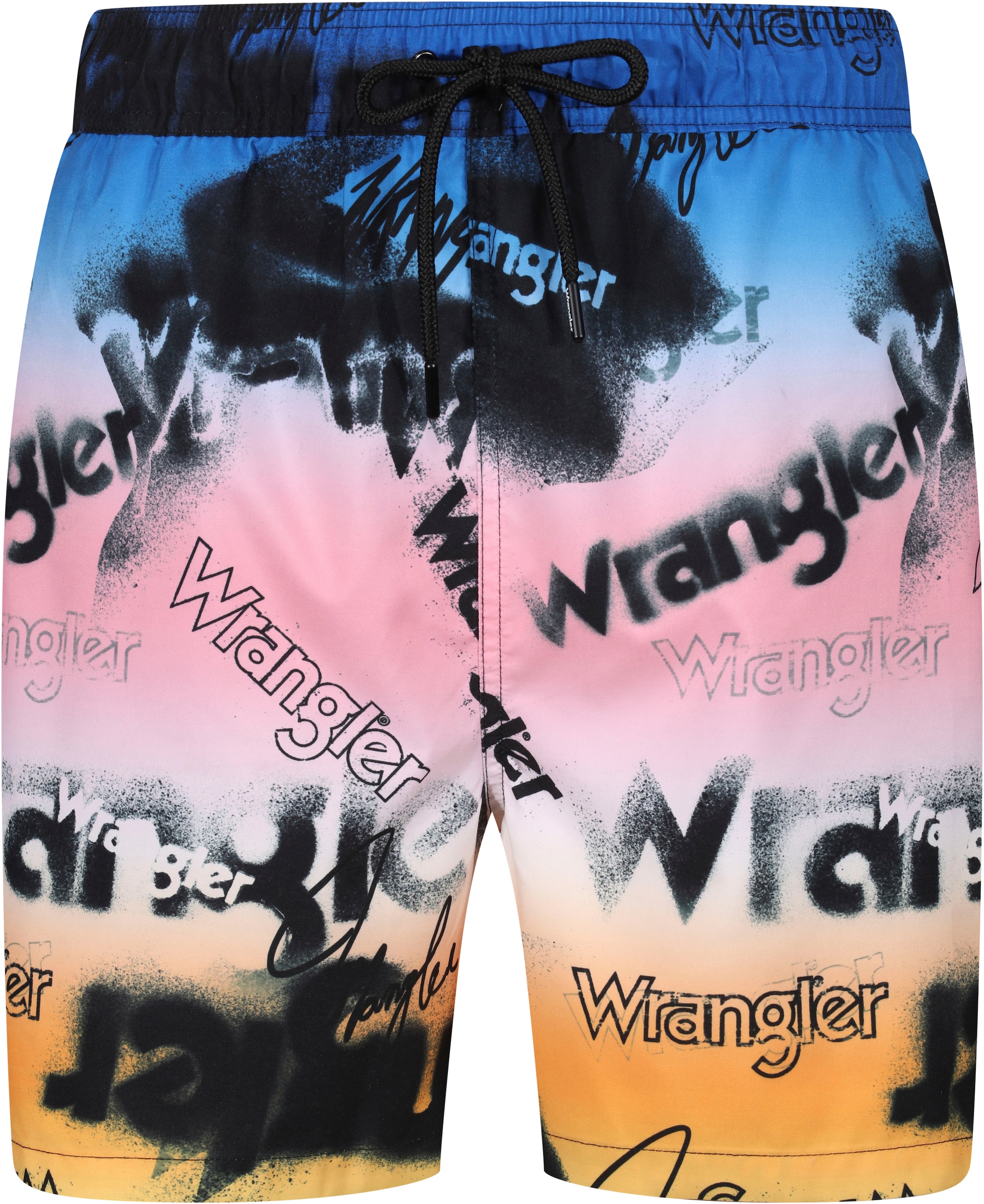 Wrangler Badeshorts "Sundial", Allover Logoschriftzug