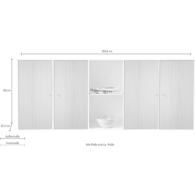 Hammel Furniture Sideboard »Mistral Kubus«, mit vier Türen,  Wandmontage/stehend, Breite: 169,8 cm | BAUR