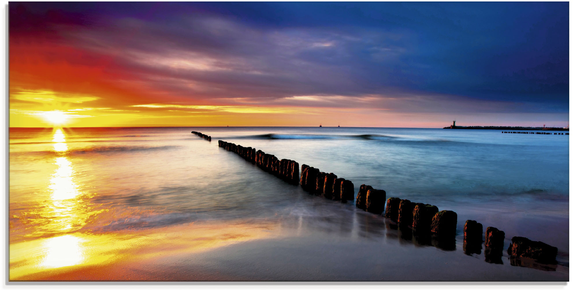Artland Glasbild "Ostsee mit schönem Sonnenaufgang" Strand 1 Stk. tlg. in verschiedenen Größen