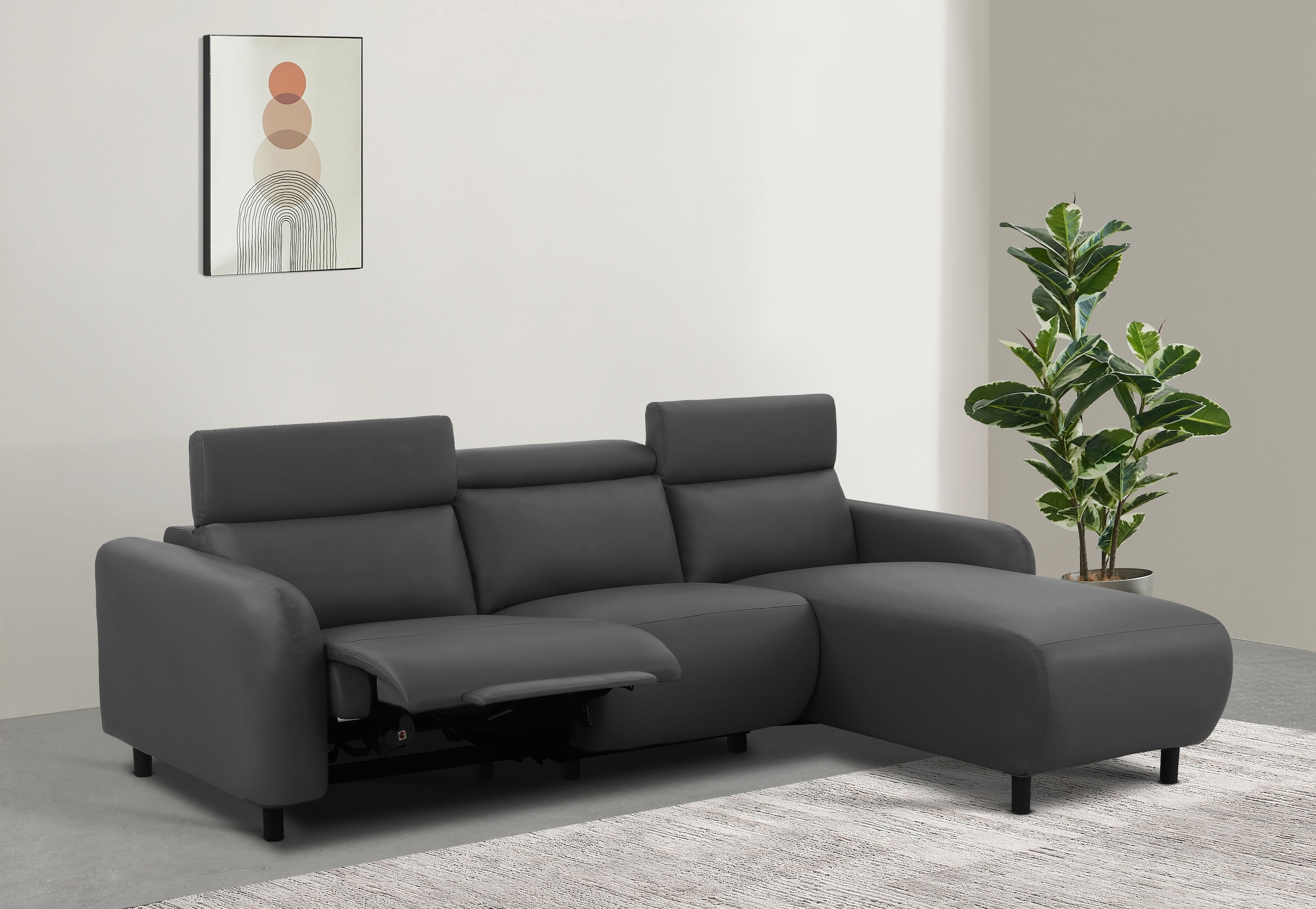 Home affaire Ecksofa "SKAANE Kunstleder, L-Form, 274 cm, manuelle u. elektr günstig online kaufen