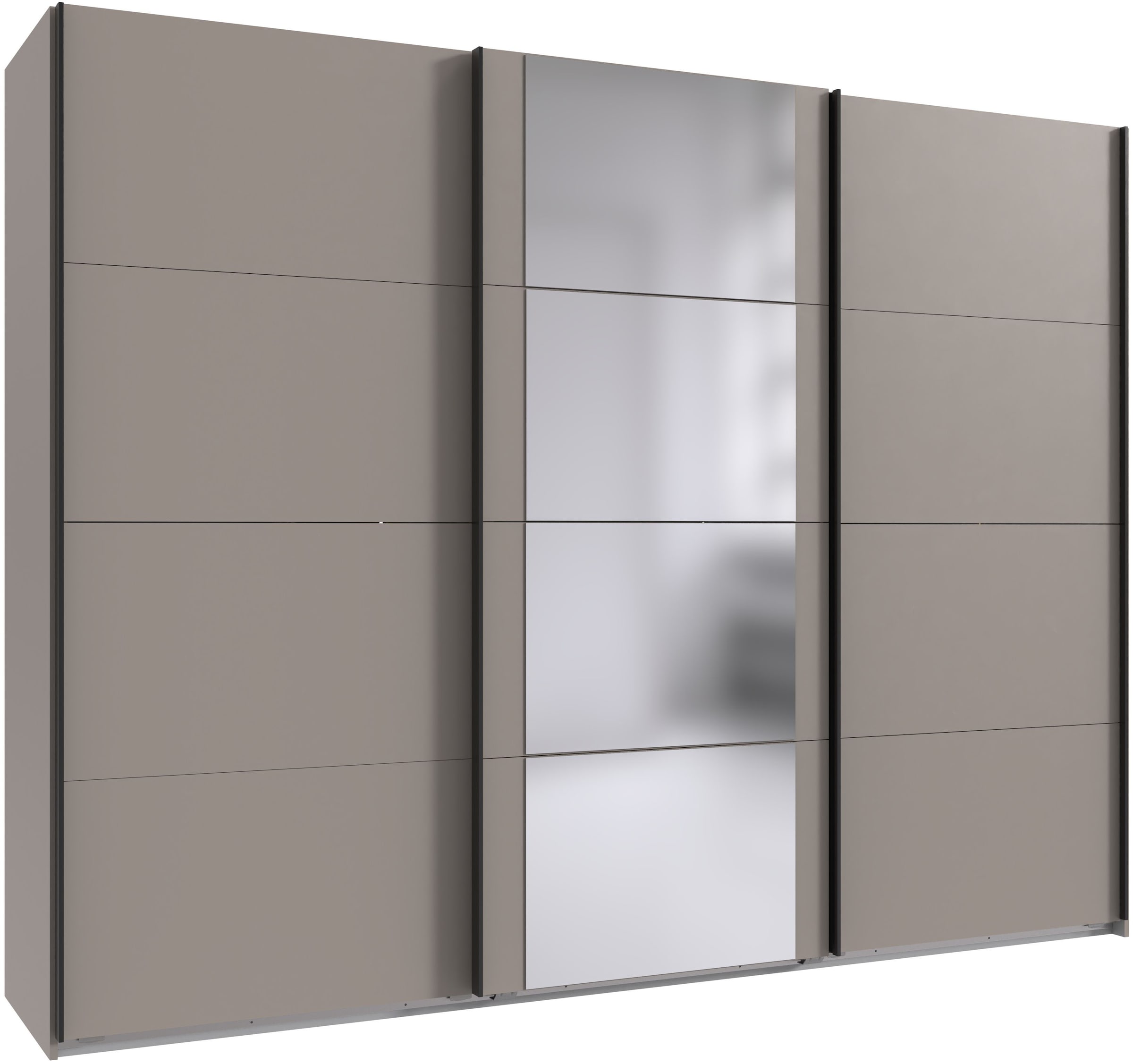 Schwebetürenschrank WIMEX, B:270cm H:210cm T:64cm, schwarz, Schränke, "Bern Schiebetürenschrank TOPSELLER", Schrank mit zusätzlicher