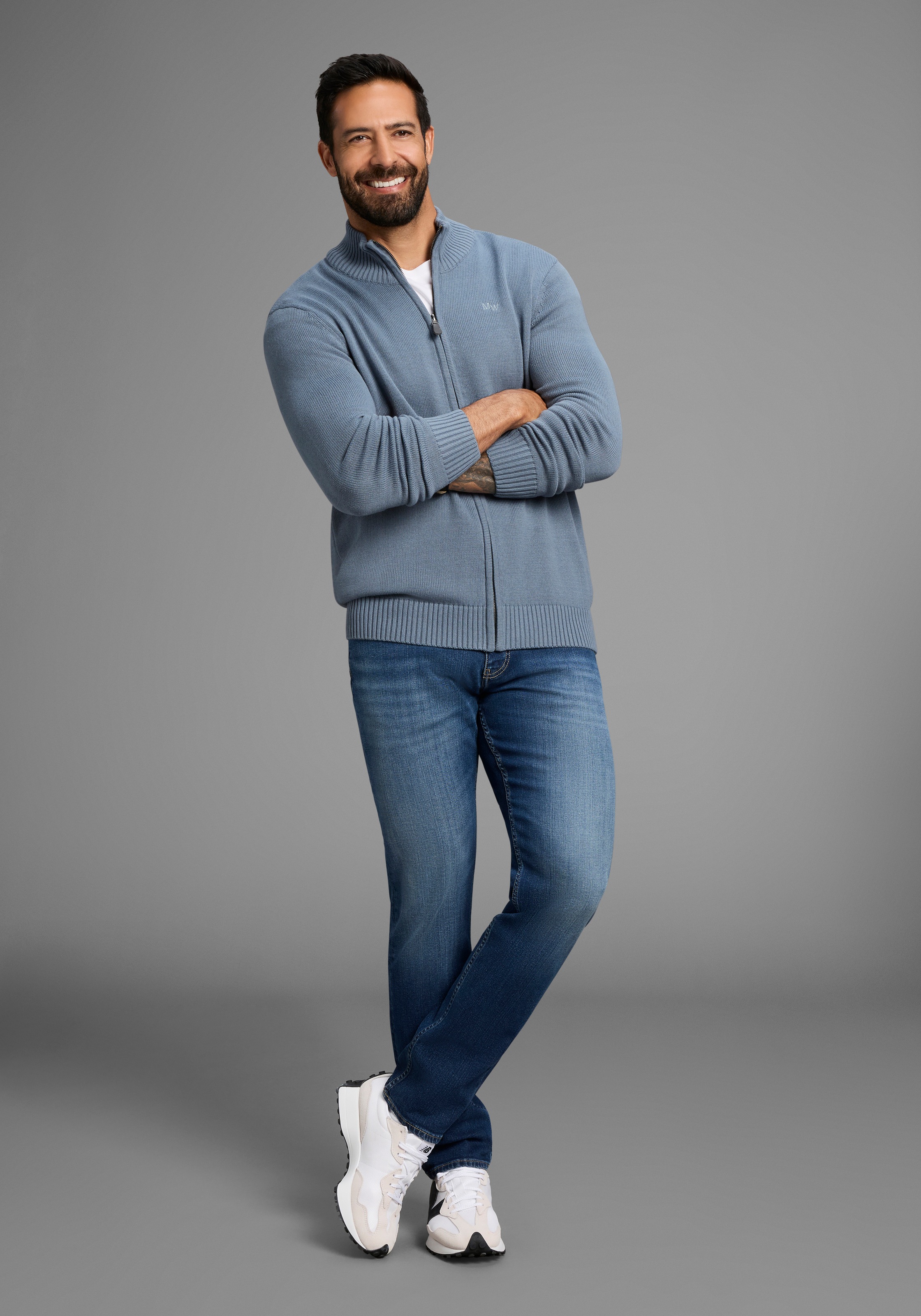 Man's World Strickjacke »neue Farben!«, aus Baumwollmischung