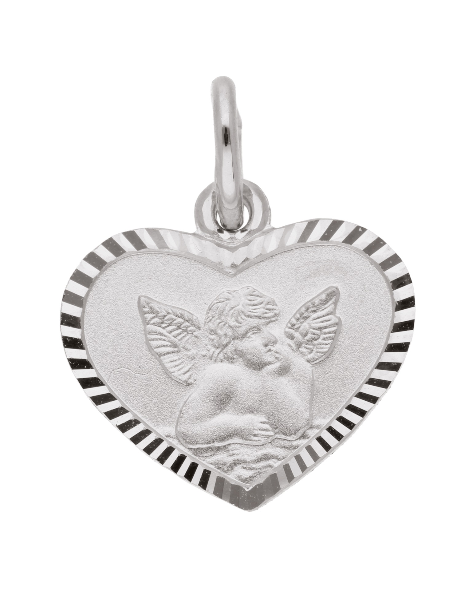 Kettenanhänger ADELIA´S "Damen Gold Schmuck 333 Weißgold Anhänger Amor", silber, Schmuckanhänger, Damen, Gold, Kettenanhänger, Weißgoldschmuck für Damen
