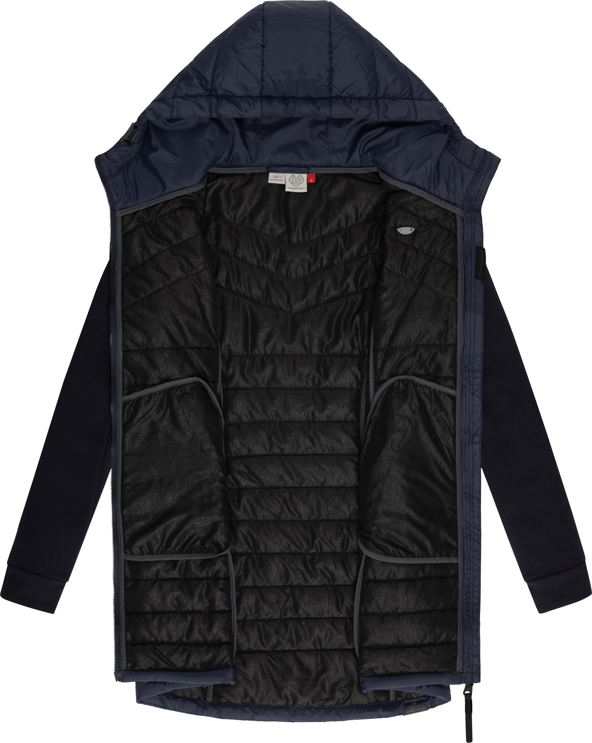 Ragwear Steppmantel »Lucinda Long II«, Mantel aus modernem Materialmix mit Kapuze