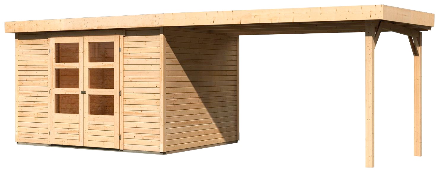 Karibu Gartenhaus ""Arnis 5" SET anthrazit mit Anbaudach 2,80 m Breite" aus günstig online kaufen