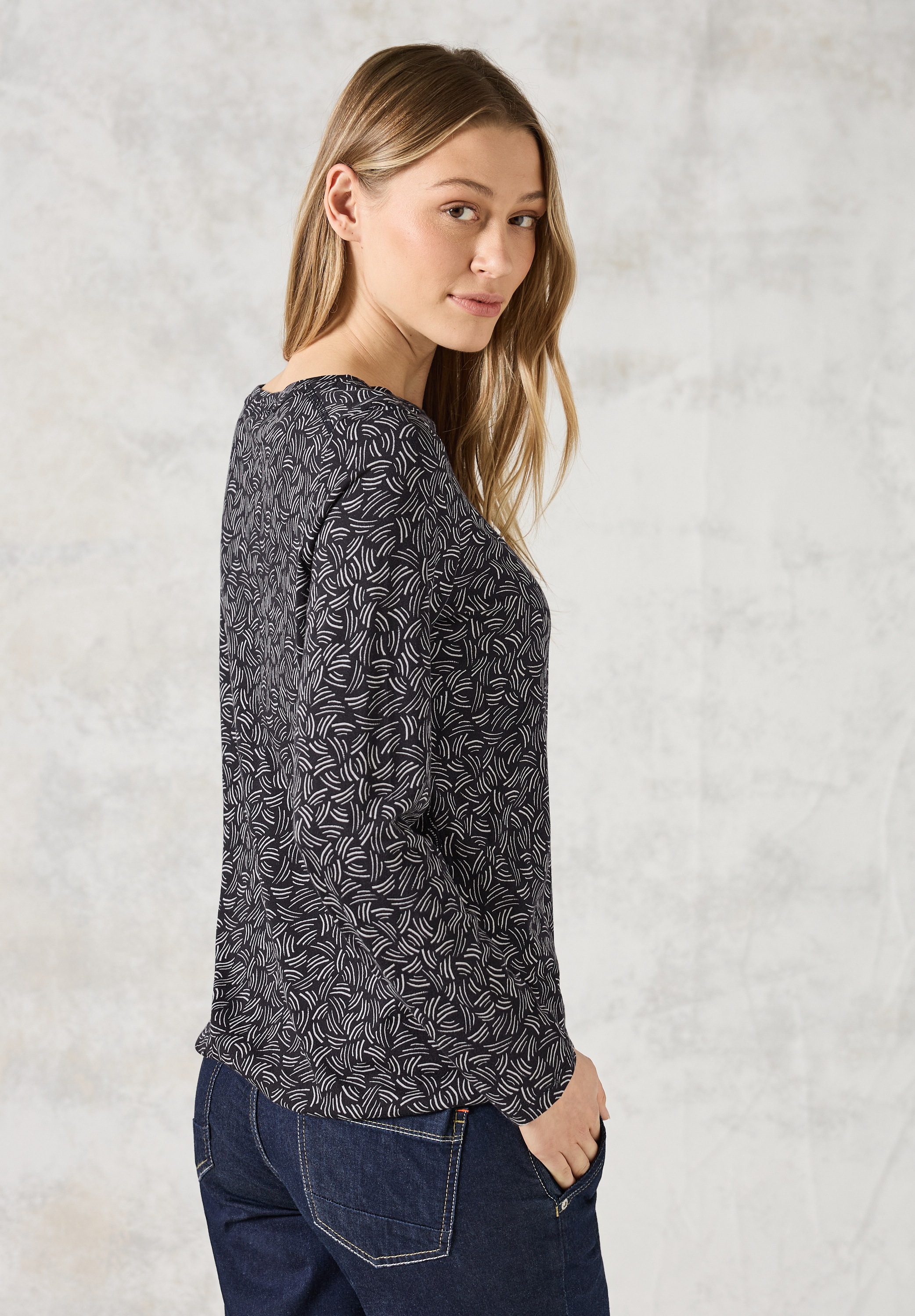 Cecil Langarmshirt, mit grafischem Muster