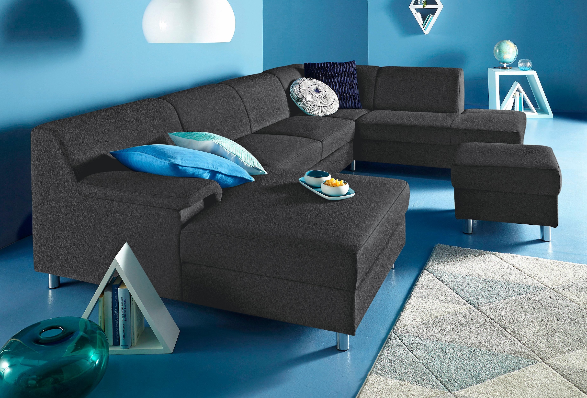 Home affaire Wohnlandschaft "Jamie, zeitloses Design, fester Sitzkomfort, v günstig online kaufen