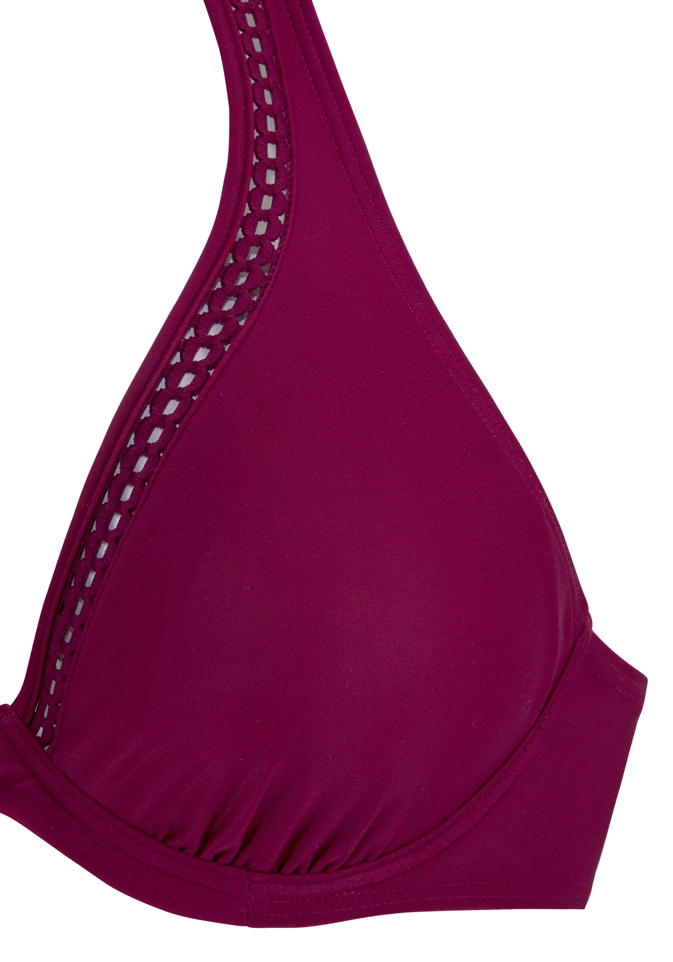 Bügel-Bikini LASCANA, Damen, Gr. 38, Cup C, pink (fuchsia), Polyamid, unifarben, Bikini-Sets Bügel-Bikini, als Neckholder 3