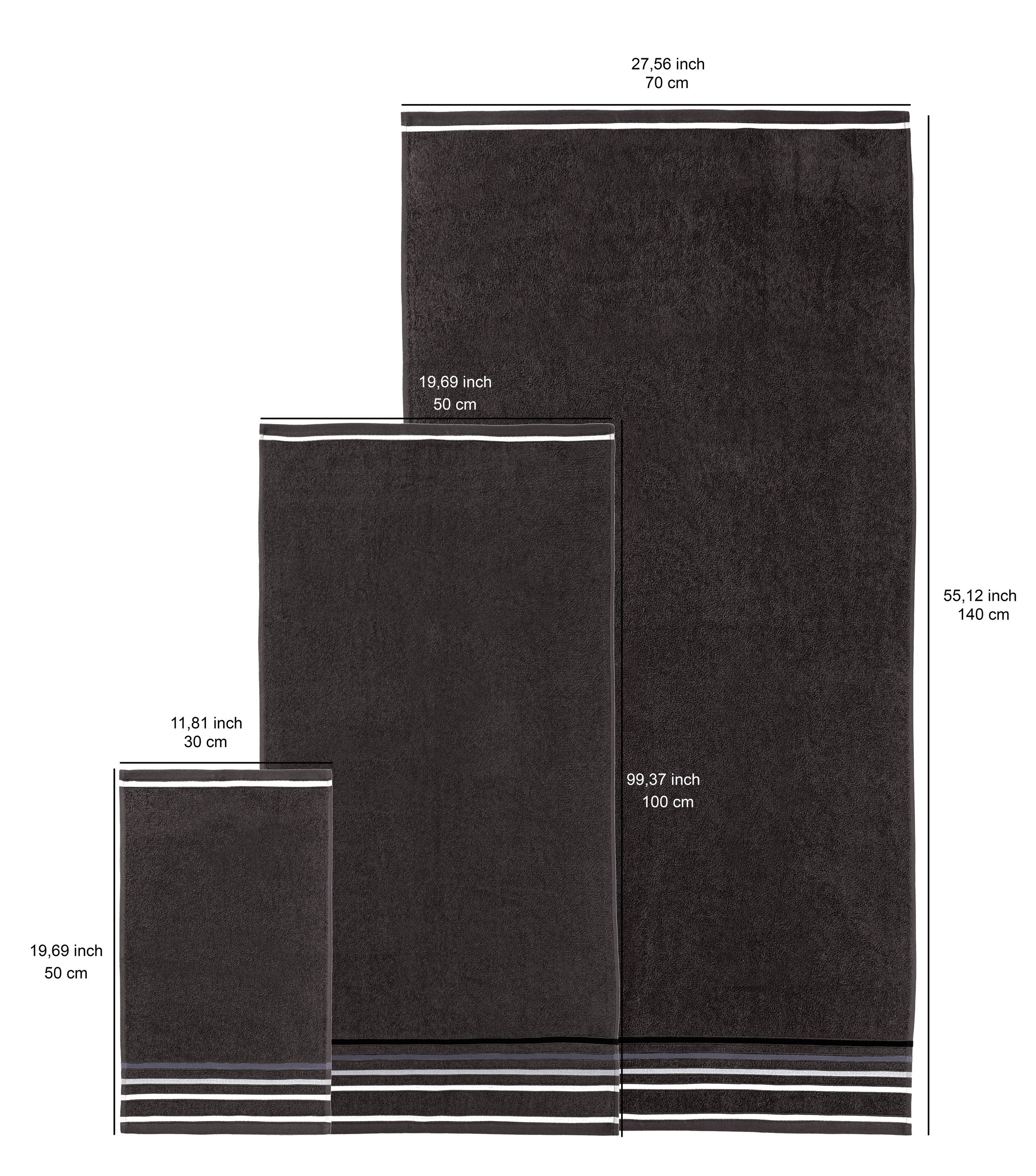 OTTO home Handtuch Set »Niki, Duschtuch, Handtücher und Gästetücher« Set Walkfrottee Handtücher mit mehrfarbiger Streifenbordüre, weich, aus 100% Baumwolle