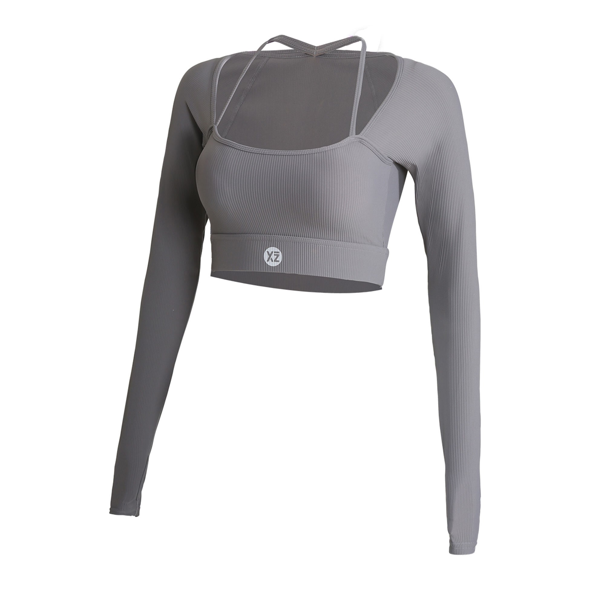 YEAZ Damen Sporttop "Long Top CLUB LEVEL", grau, Gr. M, Obermaterial: 78% Polyester PES. 22% Elasthan EL., Sweatshirts