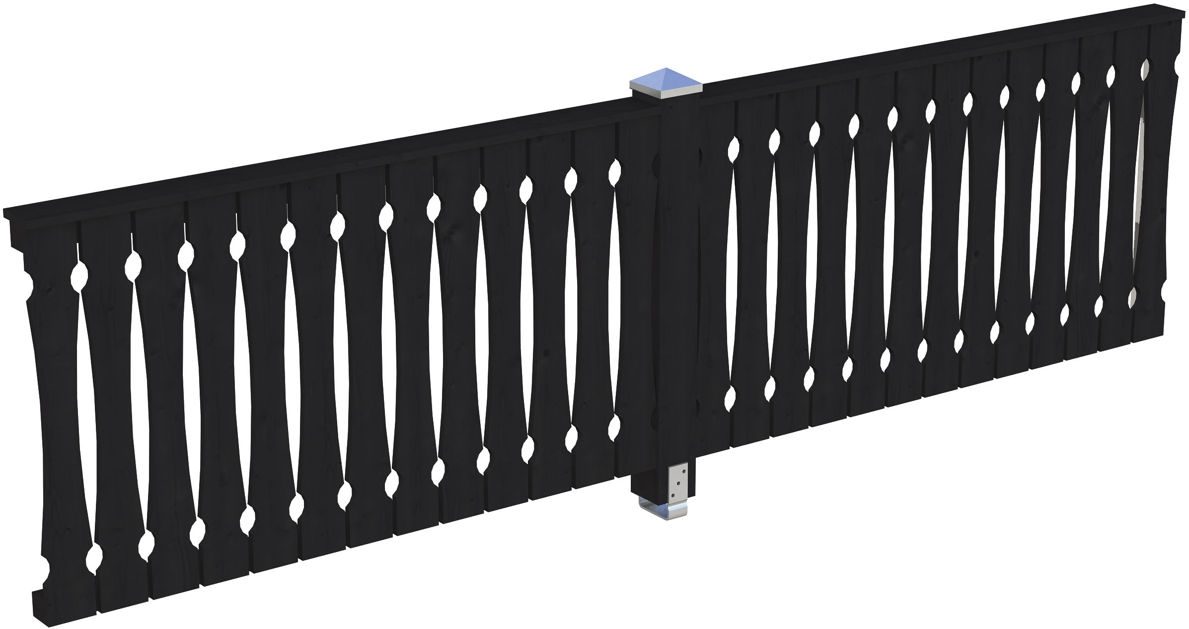 Brüstungsgeländer SKANHOLZ, H:96cm L:335cm, grau, Geländer, "Balkonschalung", für die Seite