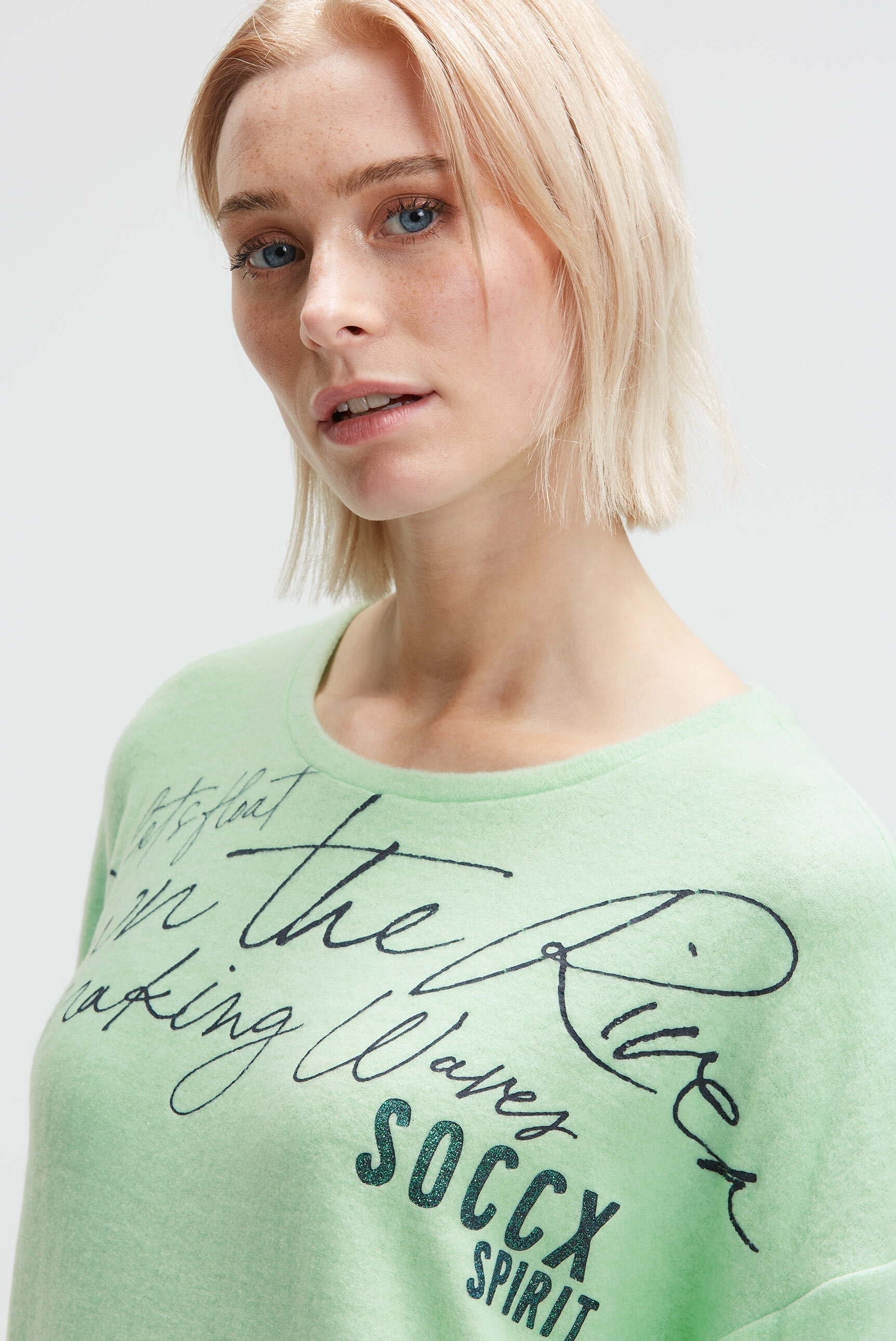 SOCCX Rundhalspullover mit weicher Haptik