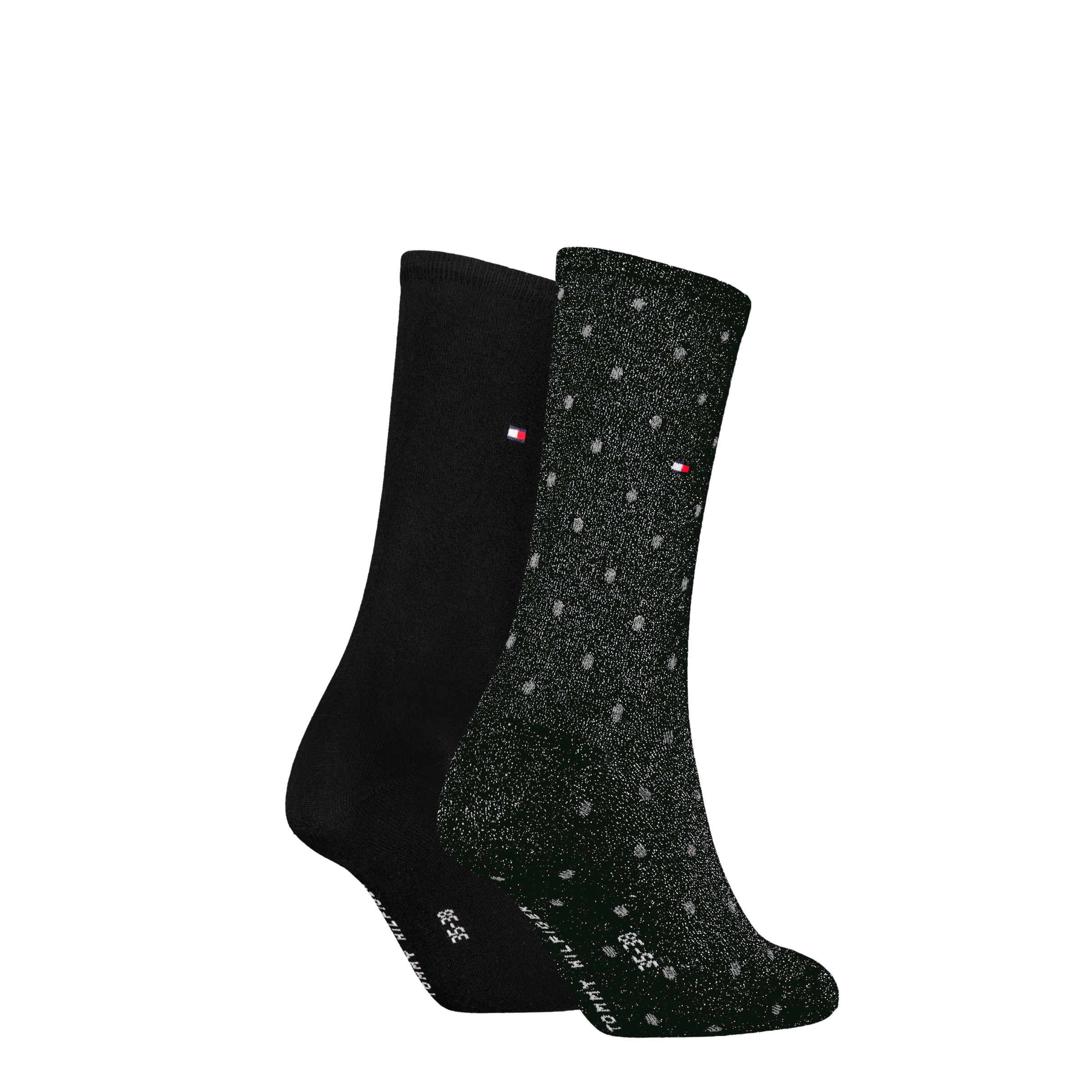 Tommy Hilfiger Socken »TH WOMEN SOCK DOT«, (2 Paar), mit feinem Rippenbündchen und Logostickerei
