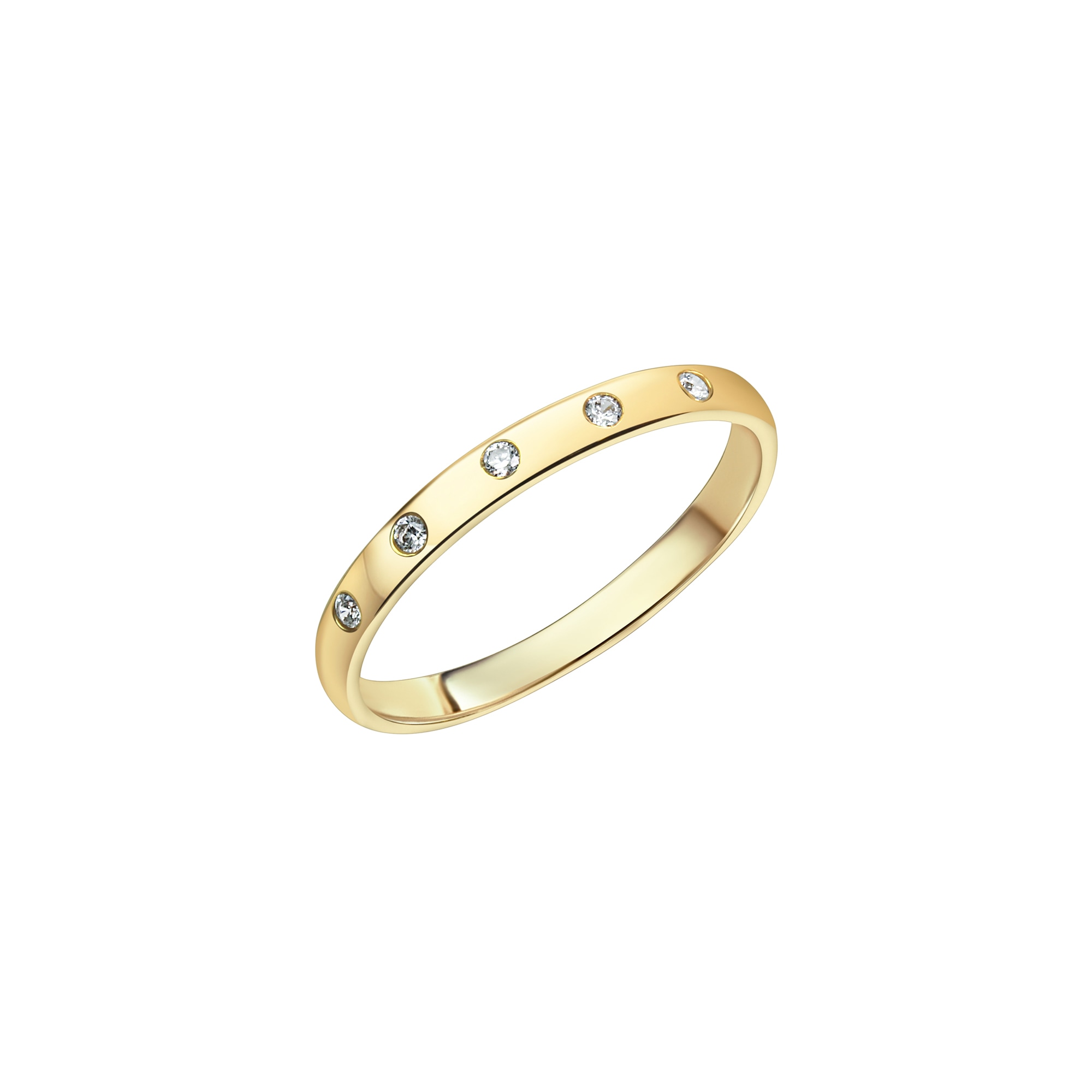 Fingerring »375 Gold mit 5x Zirkonia weiß«