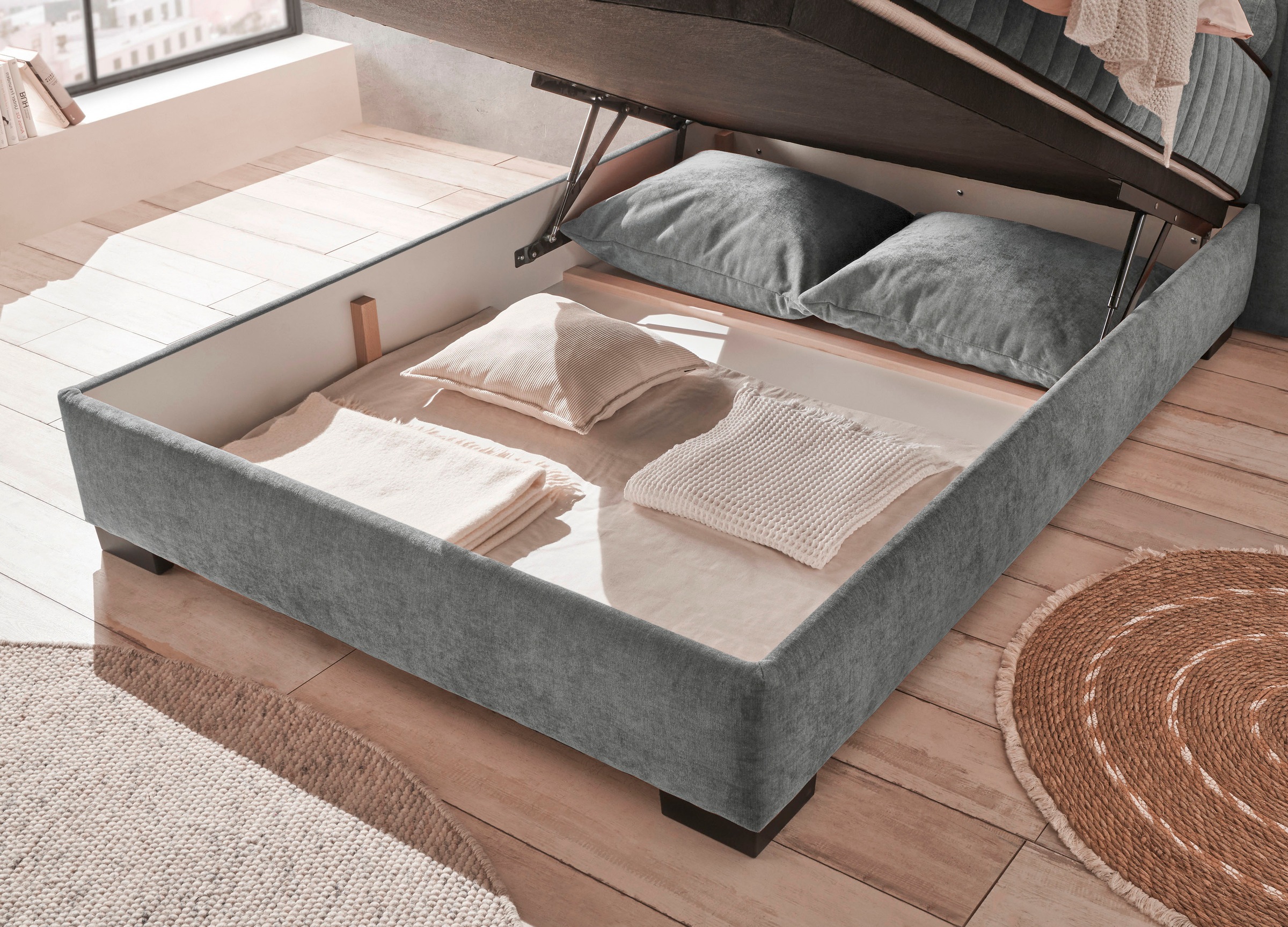 ED EXCITING DESIGN Boxbett »Nagol«, mit Bettkasten, mit Wendematratze, erhältlich in verschiedenen Breiten