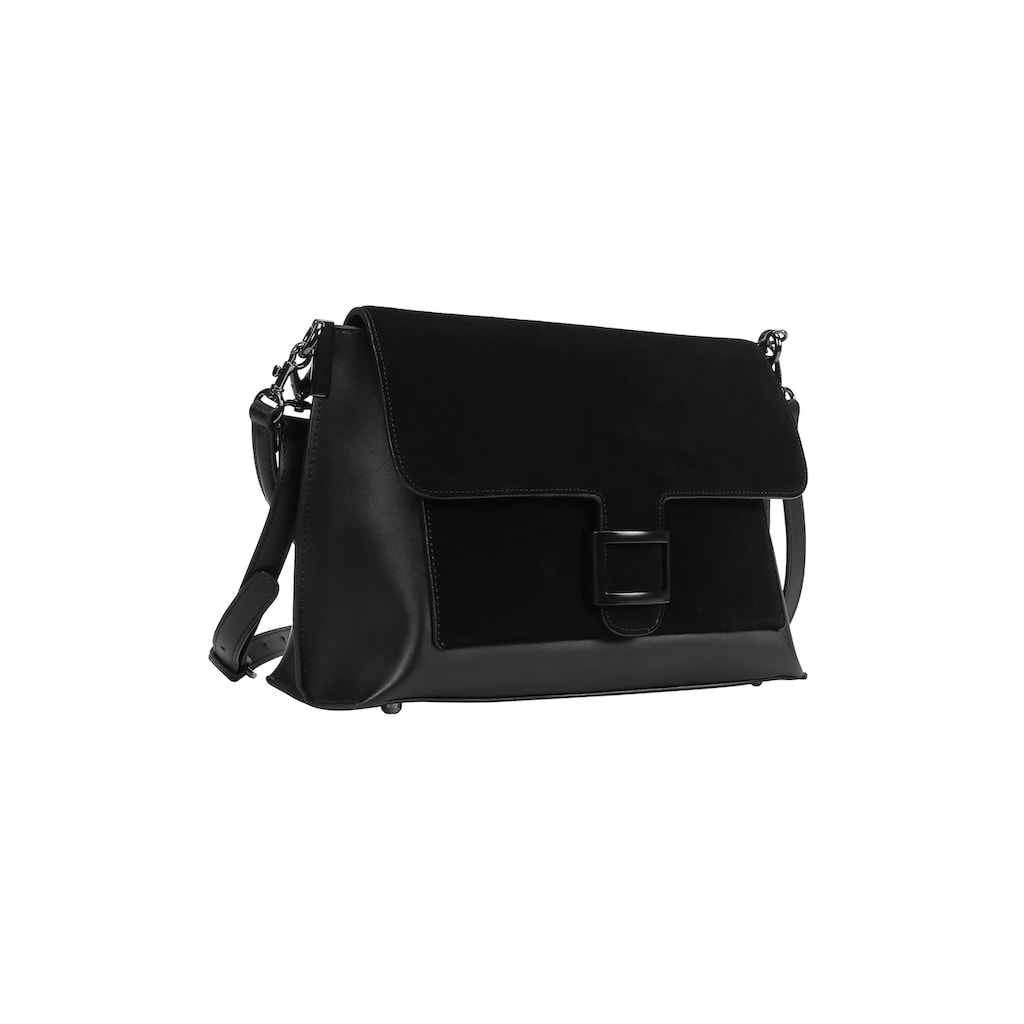 Damenmode Taschen ekonika Schultertasche, aus hochwertigem Materialmix schwarz