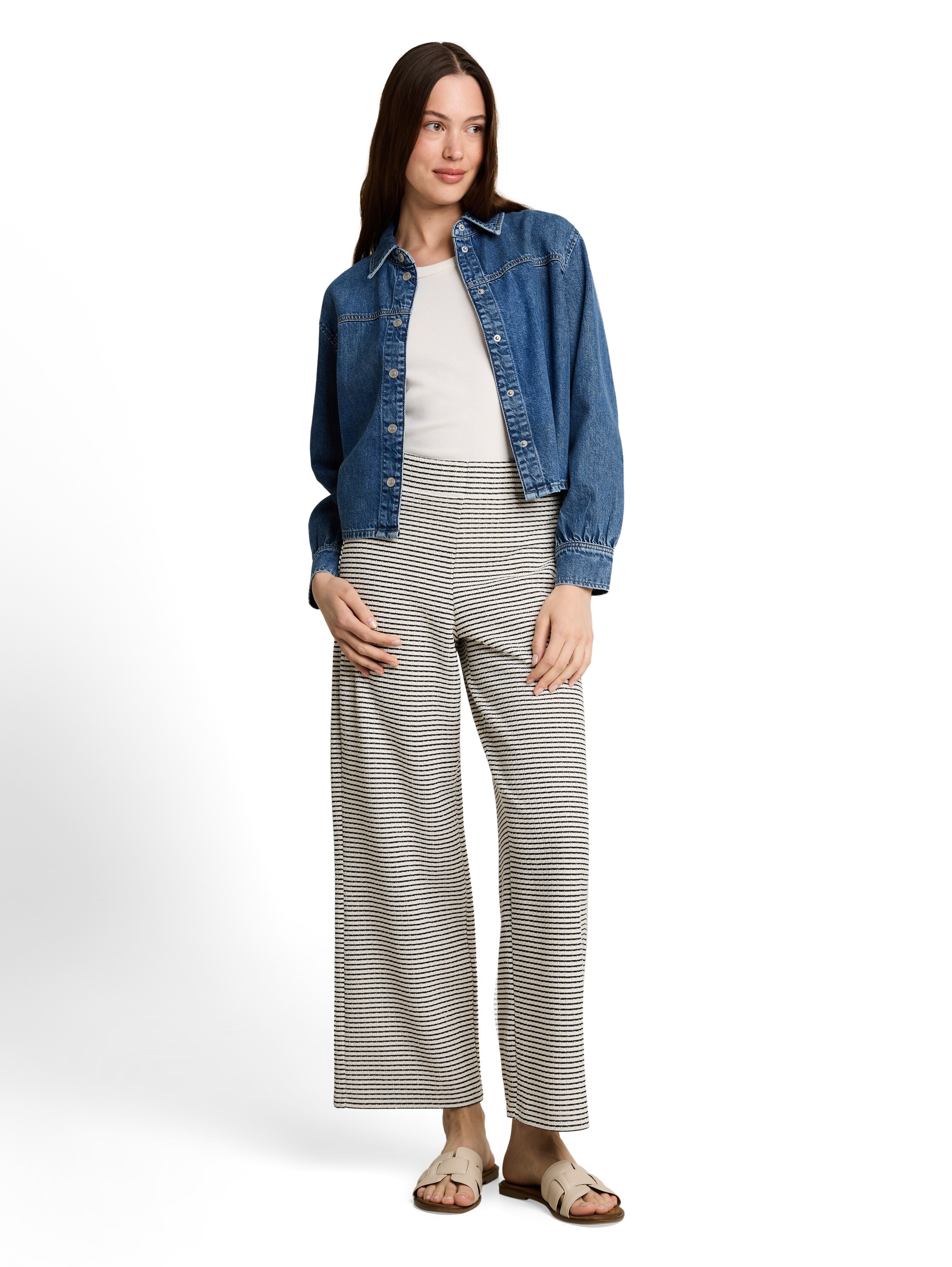 TOM TAILOR Denim Stoffhose  Gestreifte Stoffhose mit Strucktur